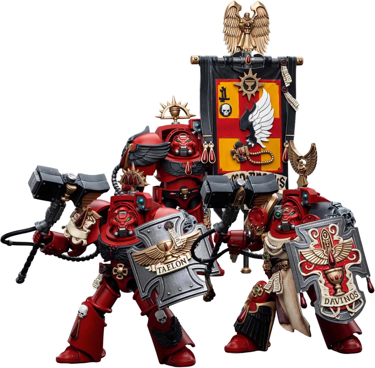 JoyToy 118 Warhammer 40,000 Figura de acción Blood Angels Assault Terminators (juego de 3 figuras) (DavinosLeonidTaelon) Modelo de colección