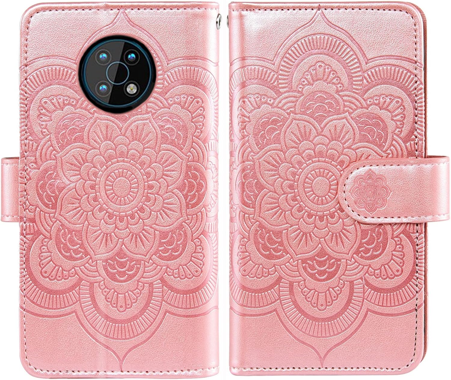 Asuwish Funda de teléfono para Nokia G50 5G con protector de pantalla de vidrio templado y tarjetero de cuero con diseño de flores, soporte para