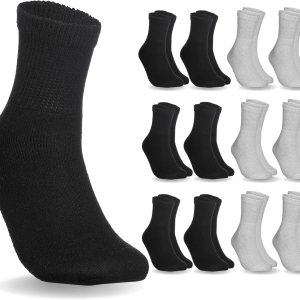 Special Essentials 12 pares de calcetines tobilleros de algodón para diabéticos, no vinculantes con parte superior extra ancha para hombres y mujeres Special Essentials 12 pares de calcetines tobilleros de algodón para diabéticos, no vinculantes con parte superior extra ancha para hombres y mujeres
