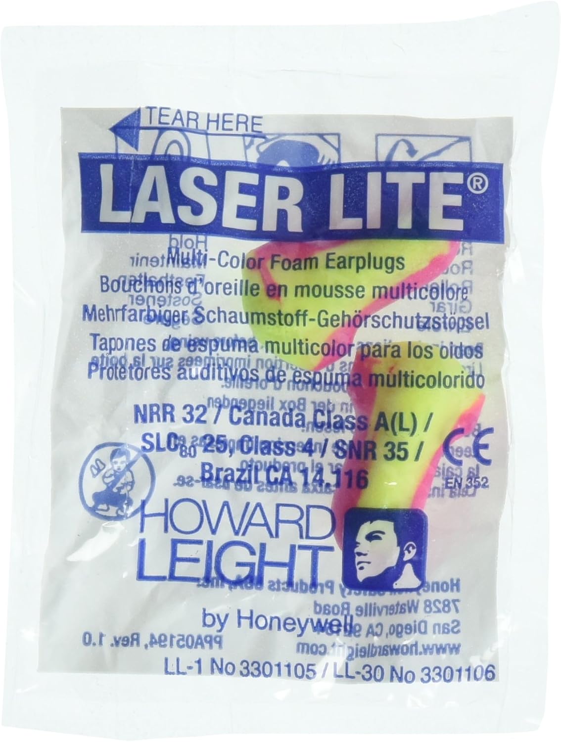 Howard Leight Ll1 Laser Lite tapones para los oídos de espuma sin cables (50 unidades), HL – LASER – 50PACK, normal, 1, 50