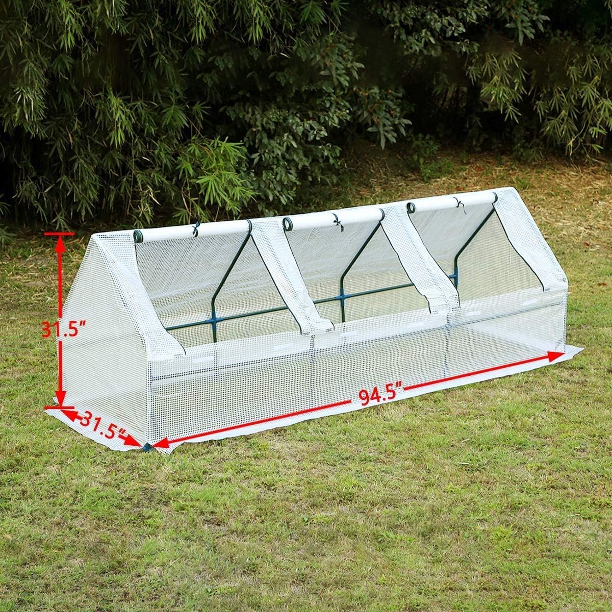 YOLENY Mini invernadero de 95 pulgadas de ancho x 32 pulgadas de profundidad x 32 pulgadas de alto, casas verdes portátiles para exteriores de