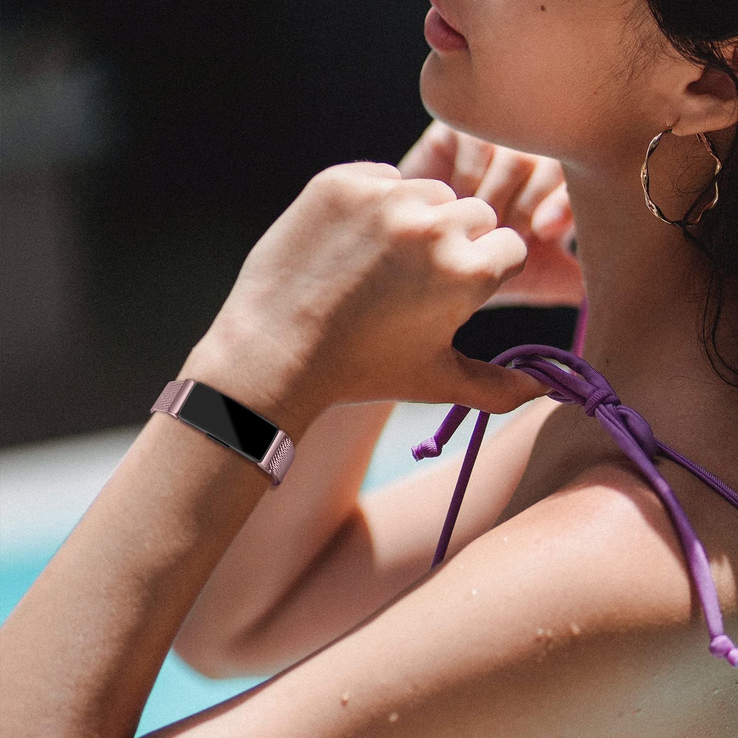 Paquete de 2 bandas de metal compatibles con Fitbit Inspire 2Fitbit Inspire HRFitbit Inspire para mujeres y hombres, pulseras de acero inoxidable de