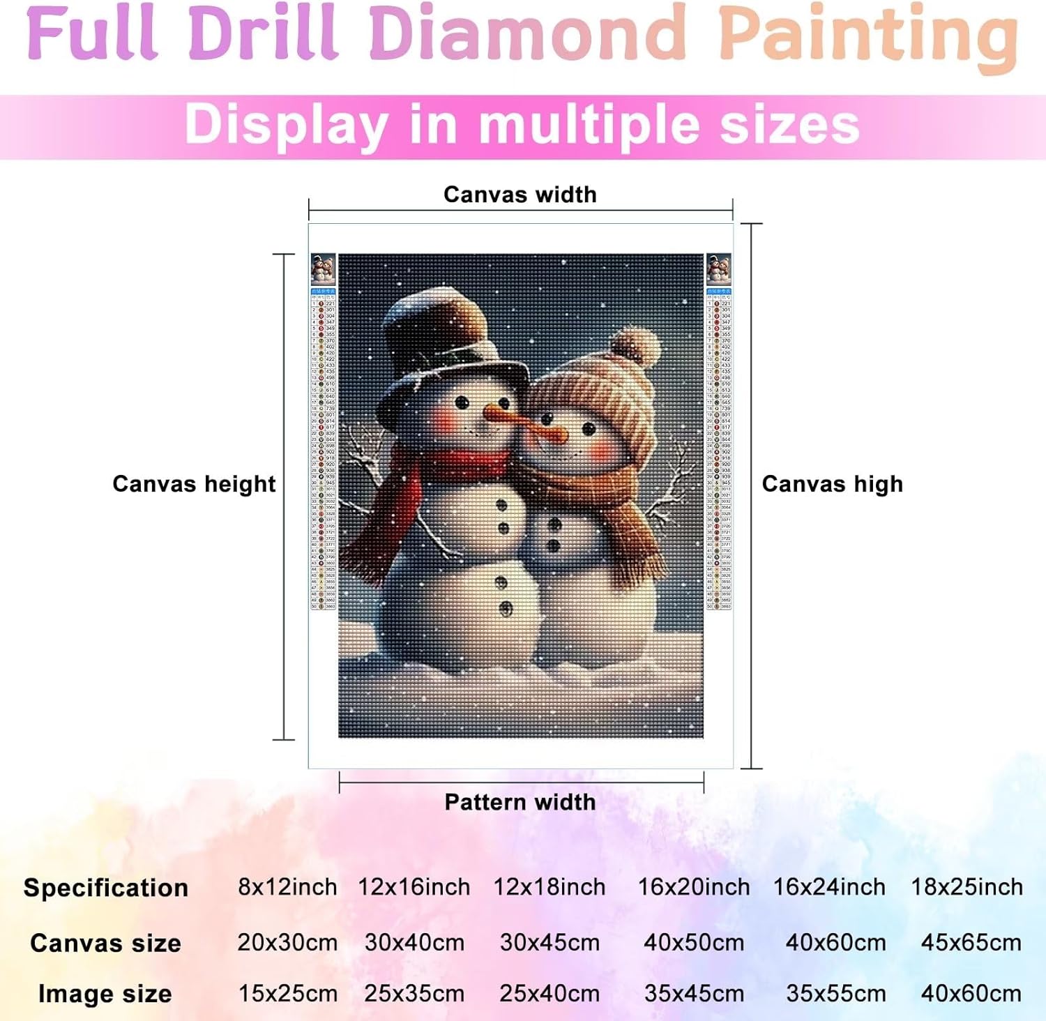 Kits de pintura de diamantes para adultos, bonito muñeco de nieve, 5D DIY Feliz Navidad, kit de taladro redondo completo de puntos de diamante con