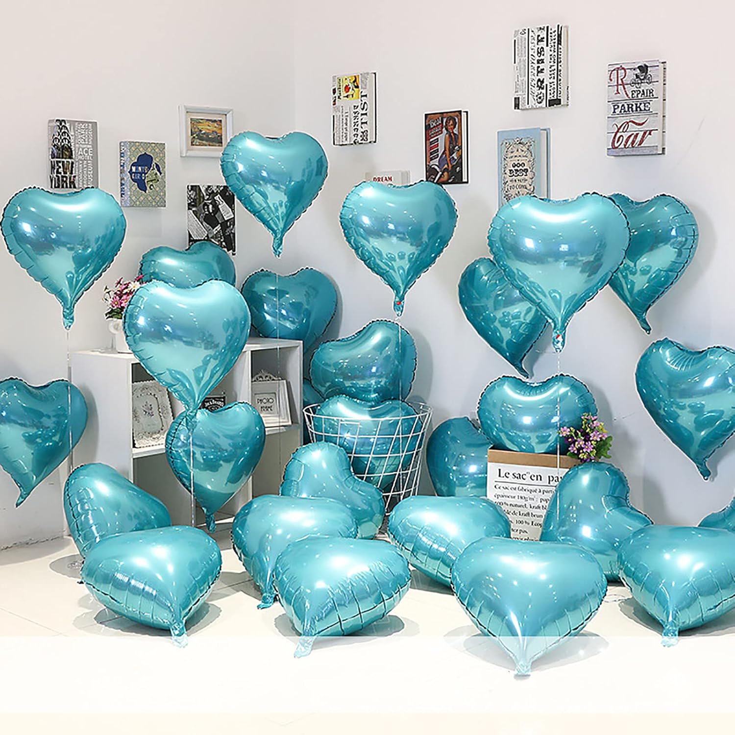 Globos de Mylar con forma de corazón rojo de 18 pulgadas, románticos globos de corazón enormes para el día de San Valentín, decoraciones de fiesta