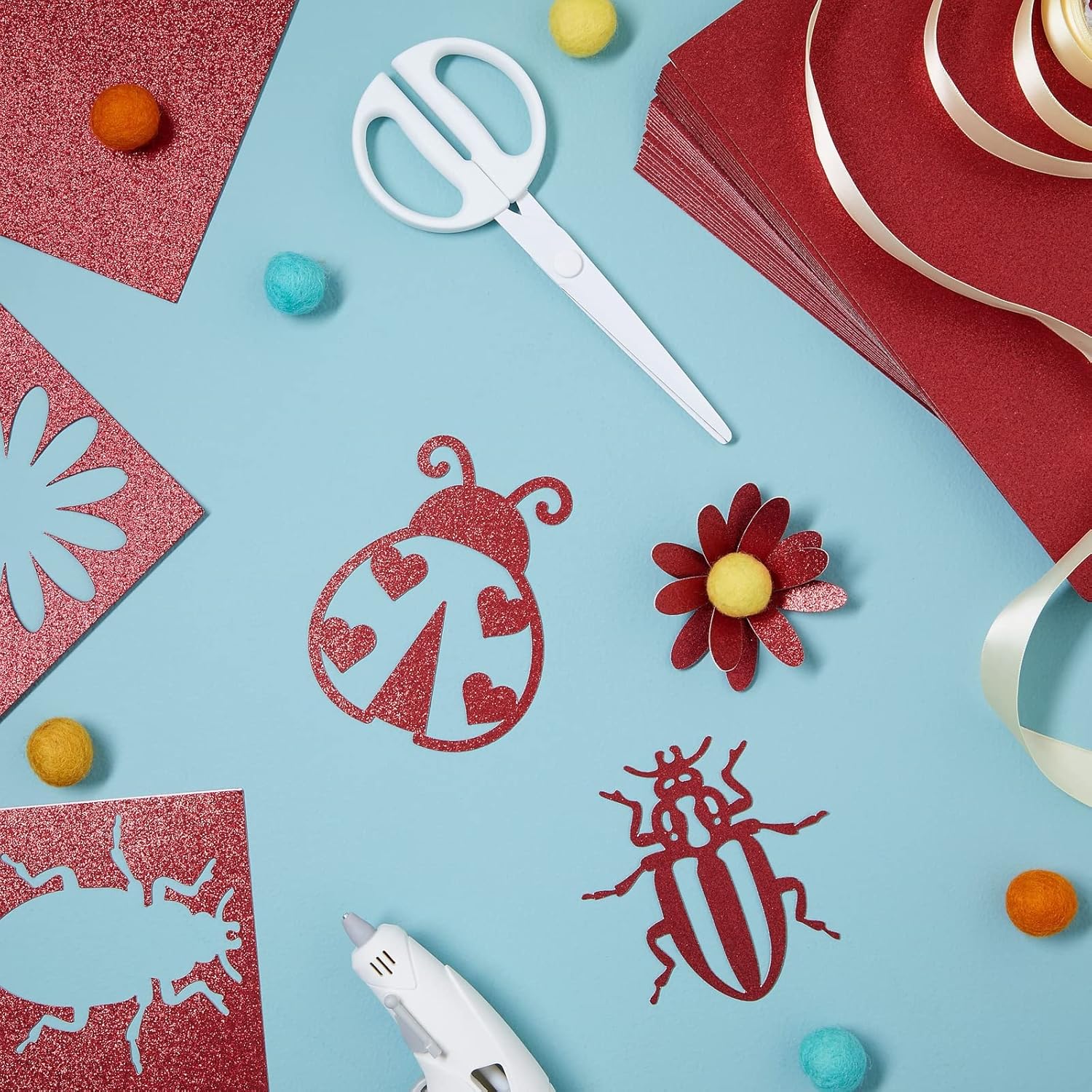 Bright Creations 30 hojas de papel de cartulina con purpurina roja para manualidades, tarjetas, invitaciones, doble cara, 10.58 ozm (8.5 x 11