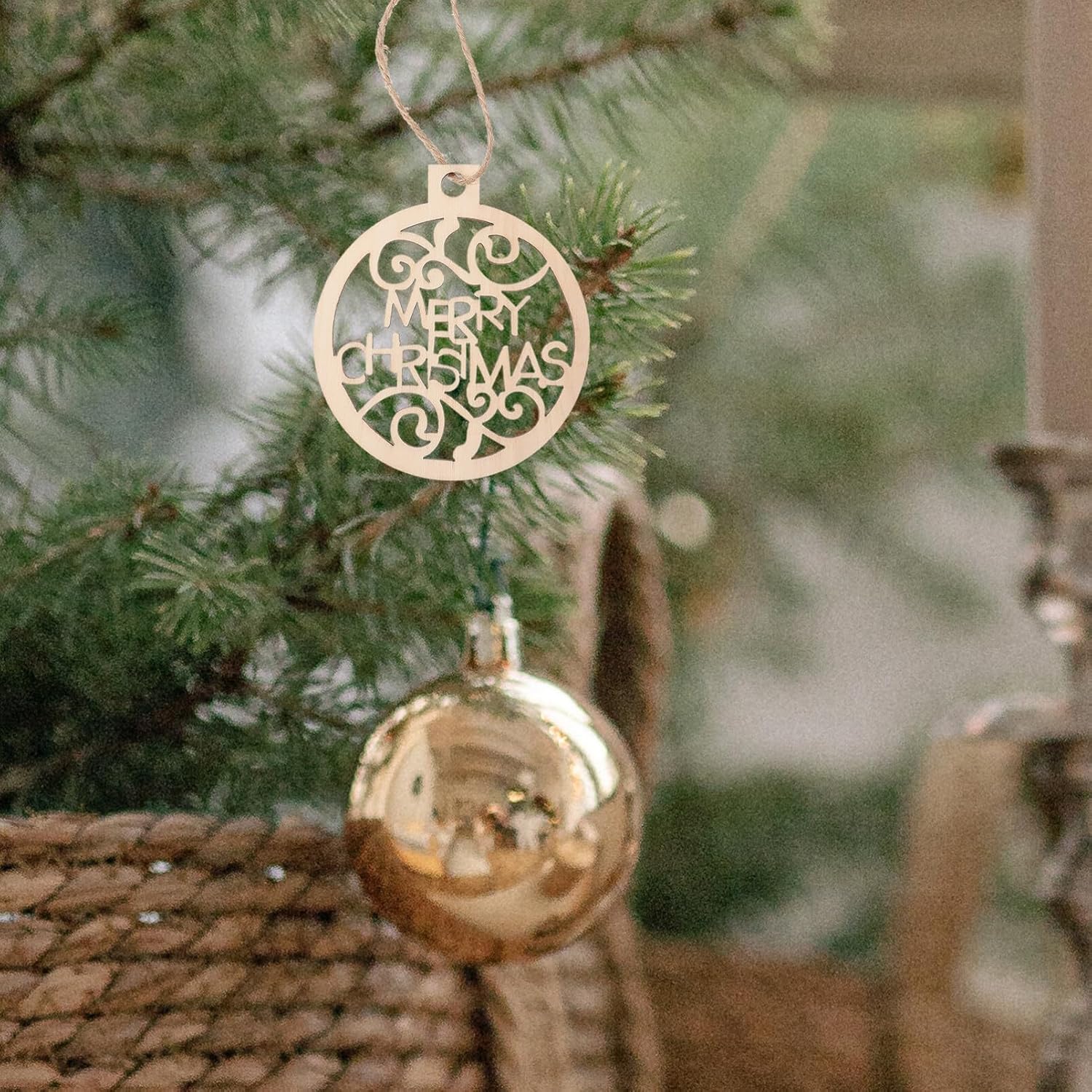 Didiseaon Círculo de madera sin terminar para manualidades, adornos de árbol de Navidad, recortes redondos, rebanadas para Navidad, manualidades,