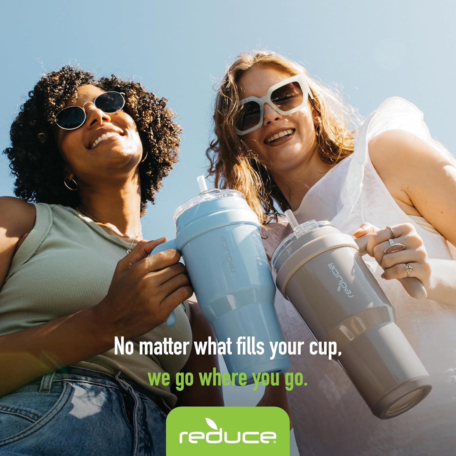 Reduce OG Lilac Bud – Vaso de viaje de acero inoxidable aislado al vacío con tapa para beber y pajilla, mantiene las bebidas frías hasta 24 horas, a