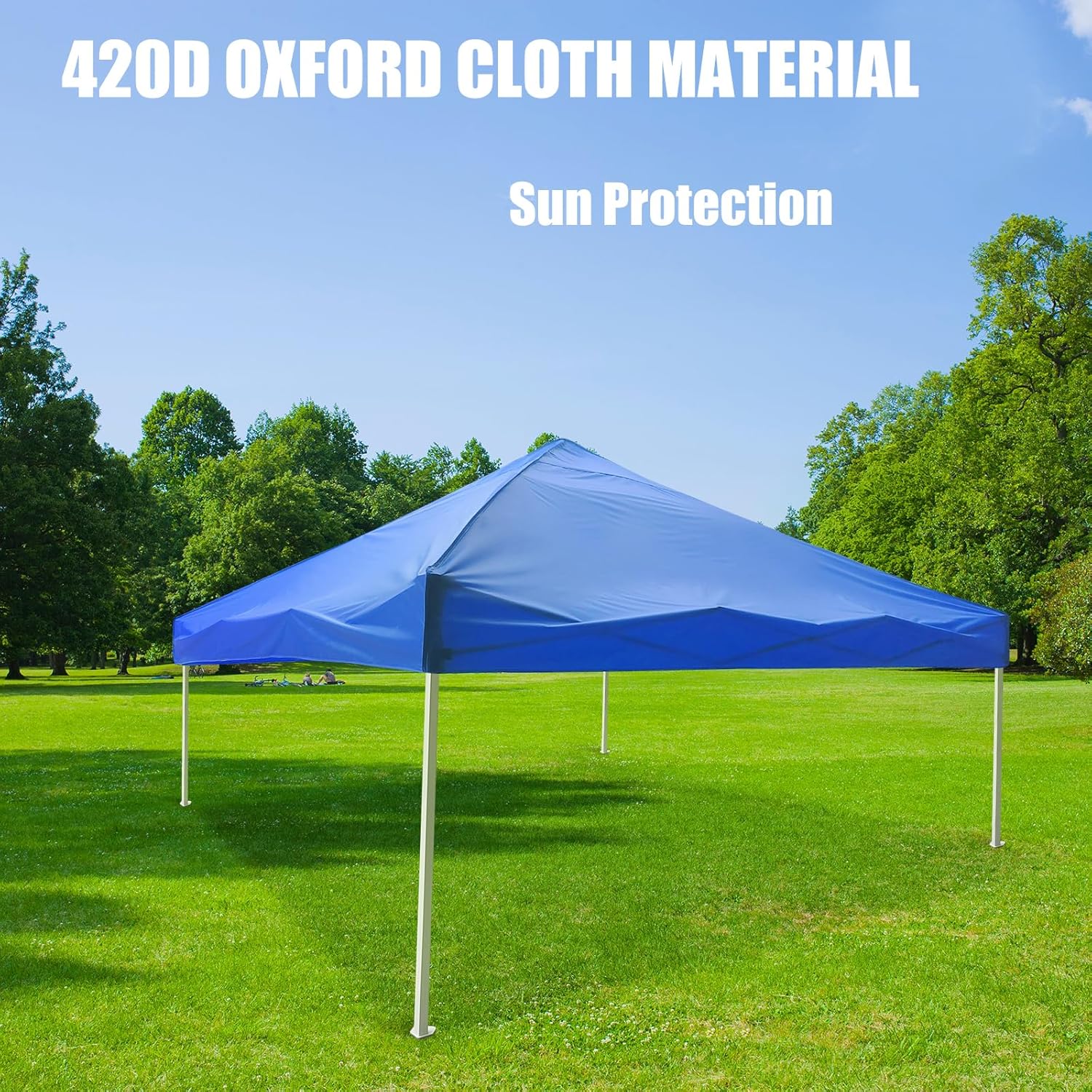 Toldo de repuesto de 10 x 10 pies, tela Oxford 420D, cubierta de repuesto para tienda de campaña de pierna recta, solo tela superior (azul)