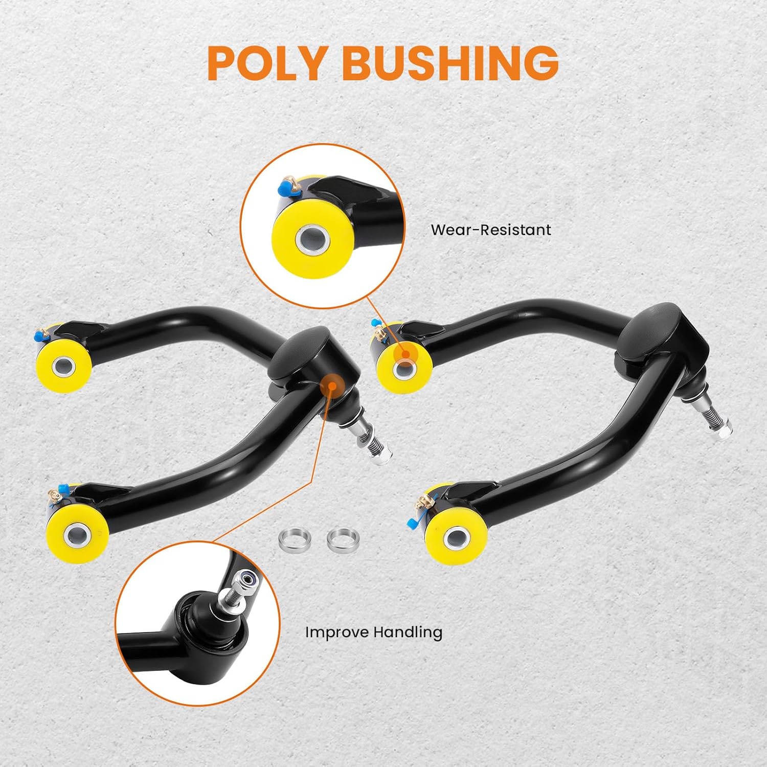 maXpeedingrods Brazo de control superior delantero de elevación de 2-4 pulgadas para Dodge Ram 1500 4WD 2006-2021, UCA delantero con buje de