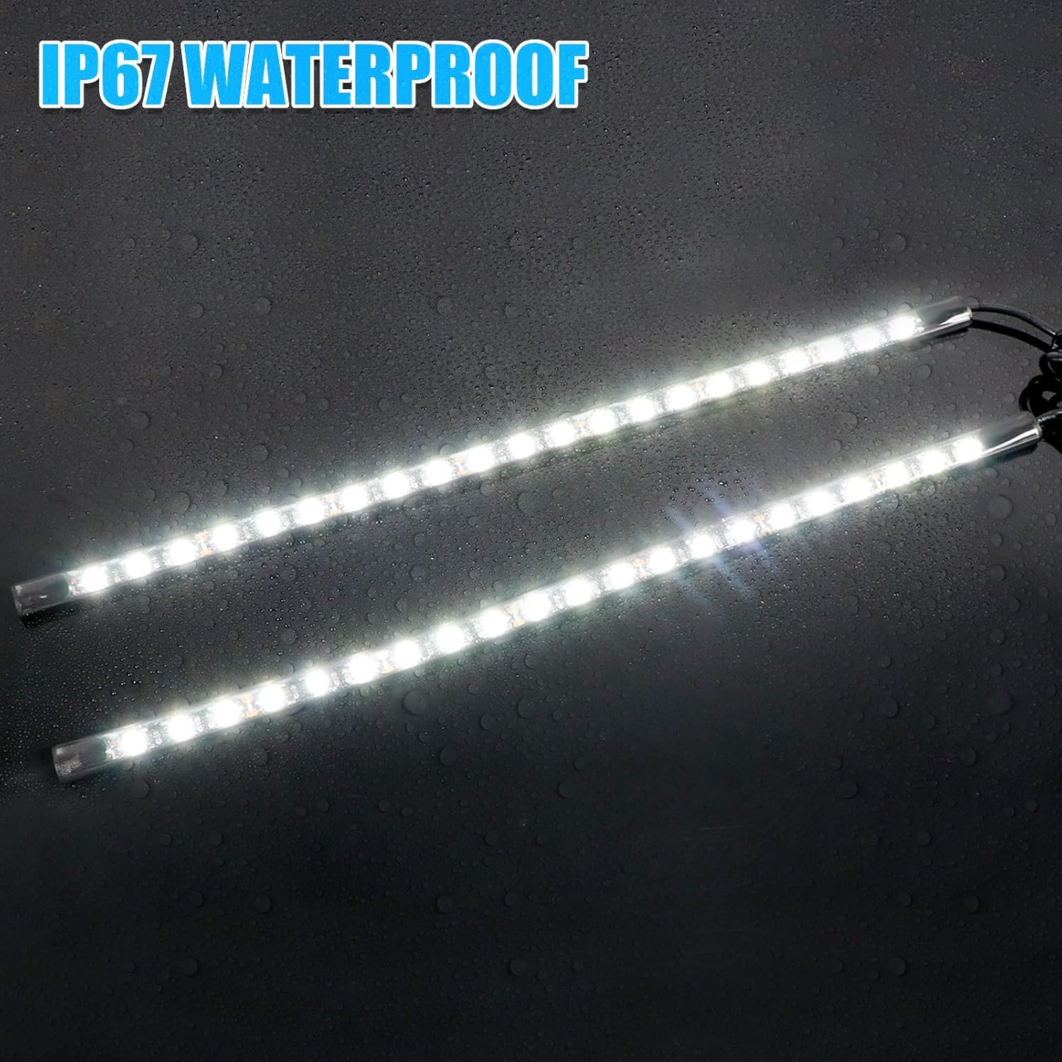 GreceYou Kit de luz LED 2 en 1 debajo del capó, barra de luz LED impermeable de 12 V para automóvil, luces de trabajo bajo el capó con
