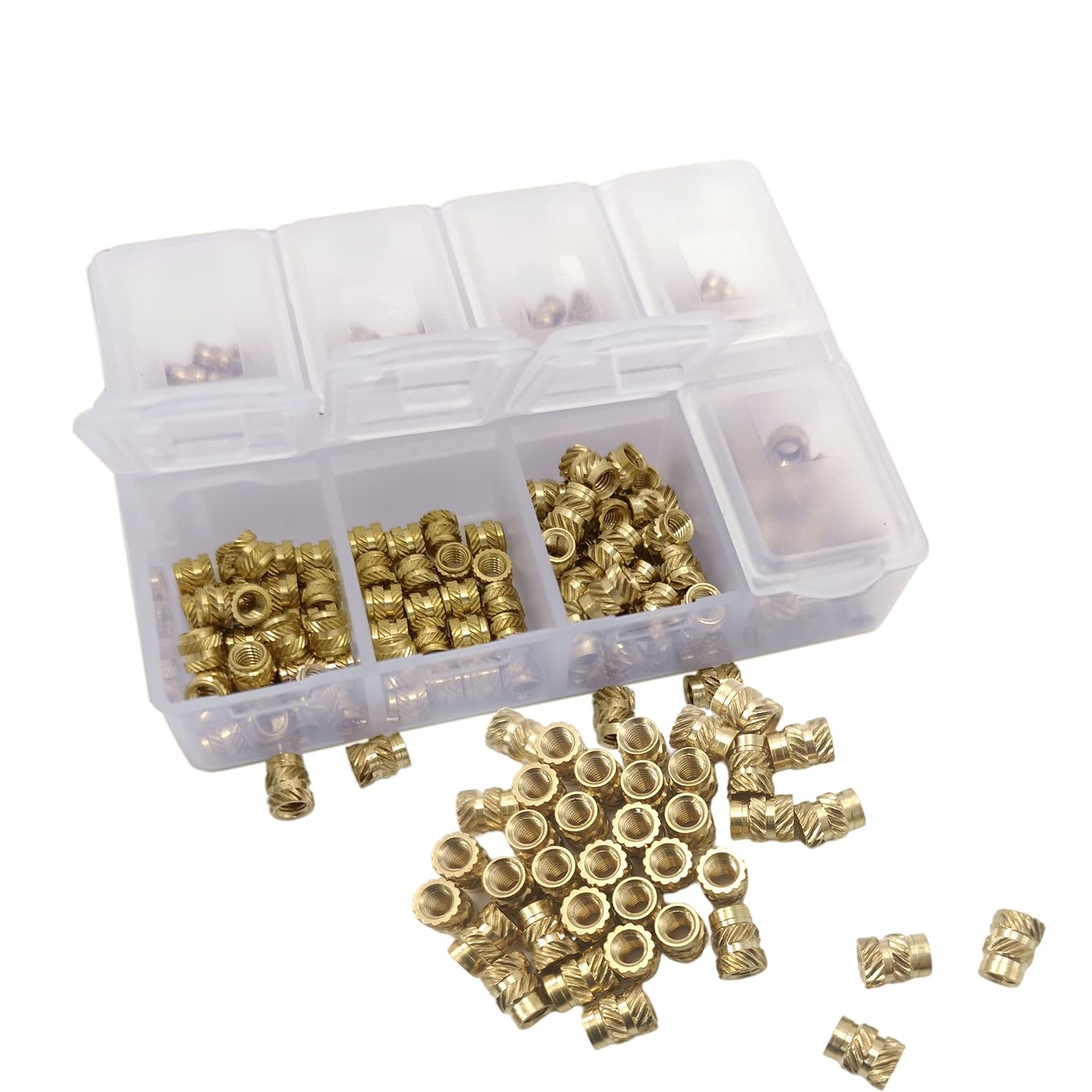 M2 M2.5 M3 Juego de calor Insertos para tuercas de inserción de latón roscado de plástico para impresión 3D 170pcs