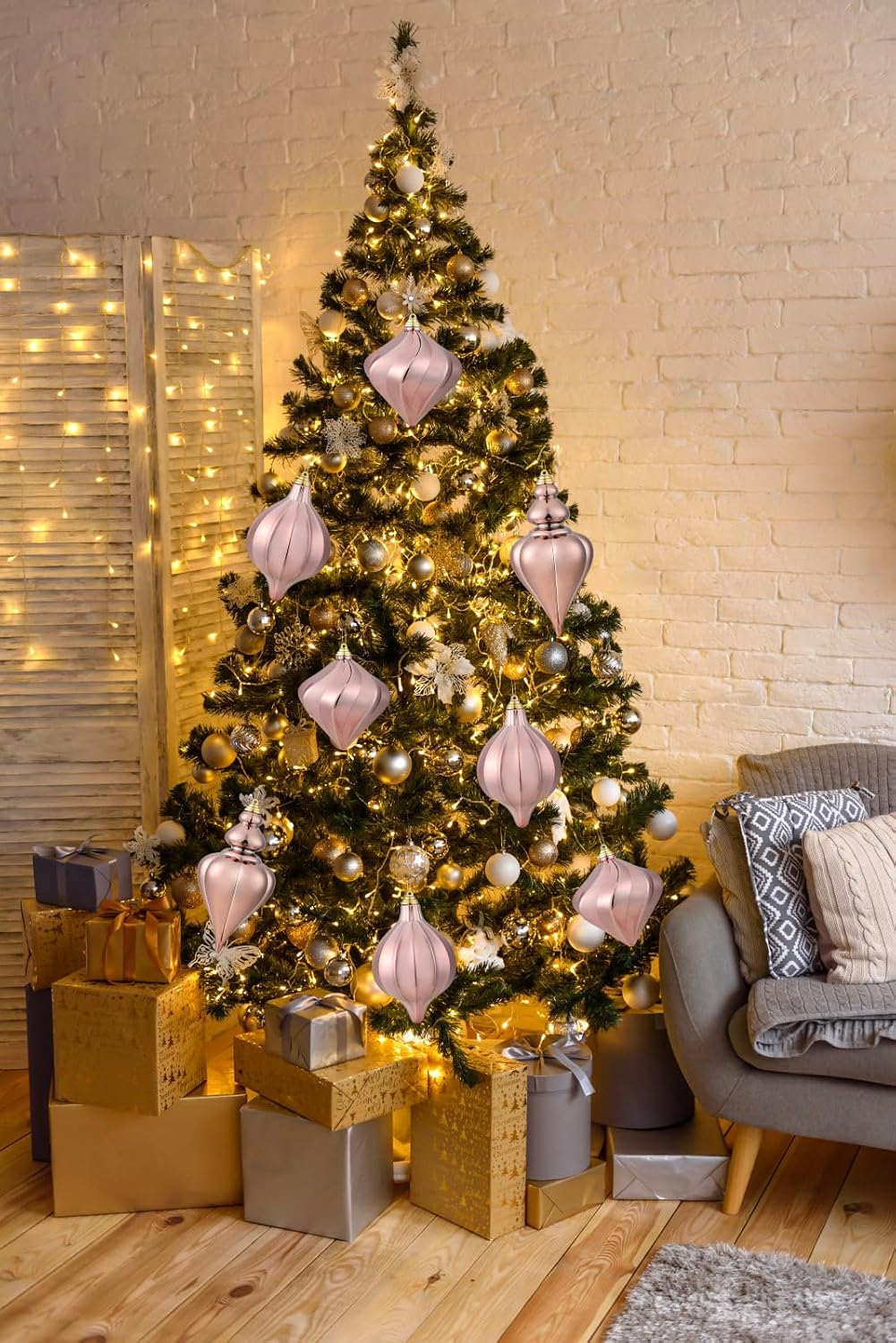 2 adornos de bolas de Navidad grandes de 6.7 pulgadas, adornos de diamantes inastillables, decoración de árbol de Navidad, adornos grandes de