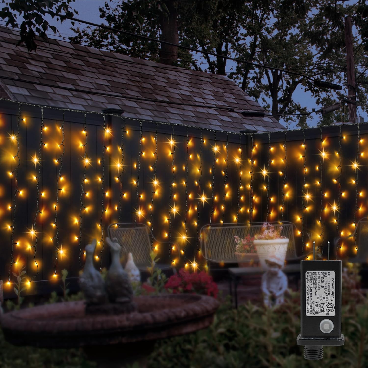 200 luces LED para cortina, 13 x 3.3 pies, enchufable, 8 modos de iluminación, para colgar en la ventana, para exteriores, dormitorio, fiesta,