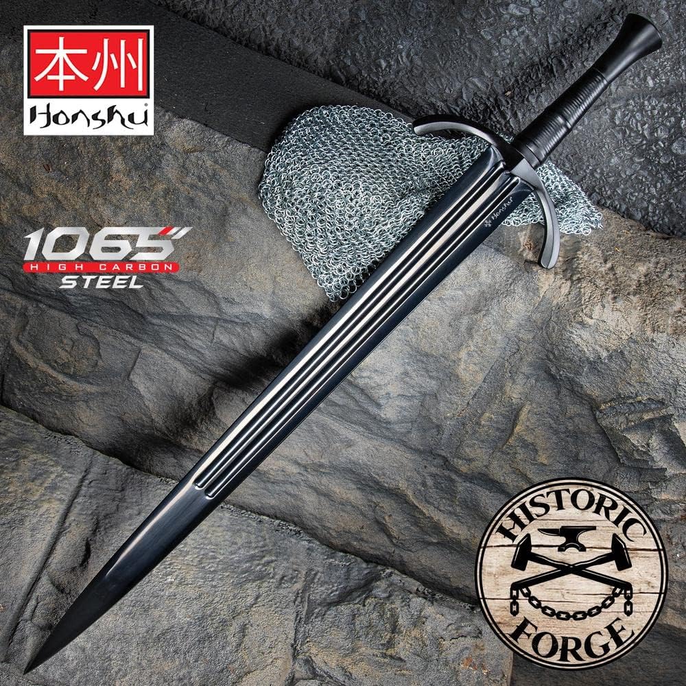 Honshu Espada de una sola mano, opciones de estilo, hoja de acero de alto carbono 1065, mango de madera envuelto en cuero, funda de hoja para un