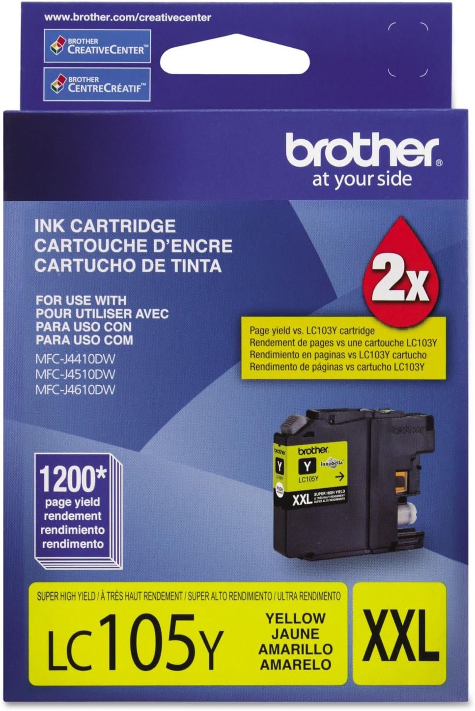 Cartucho de tinta de alto rendimiento para impresoras Brother., Amarillo