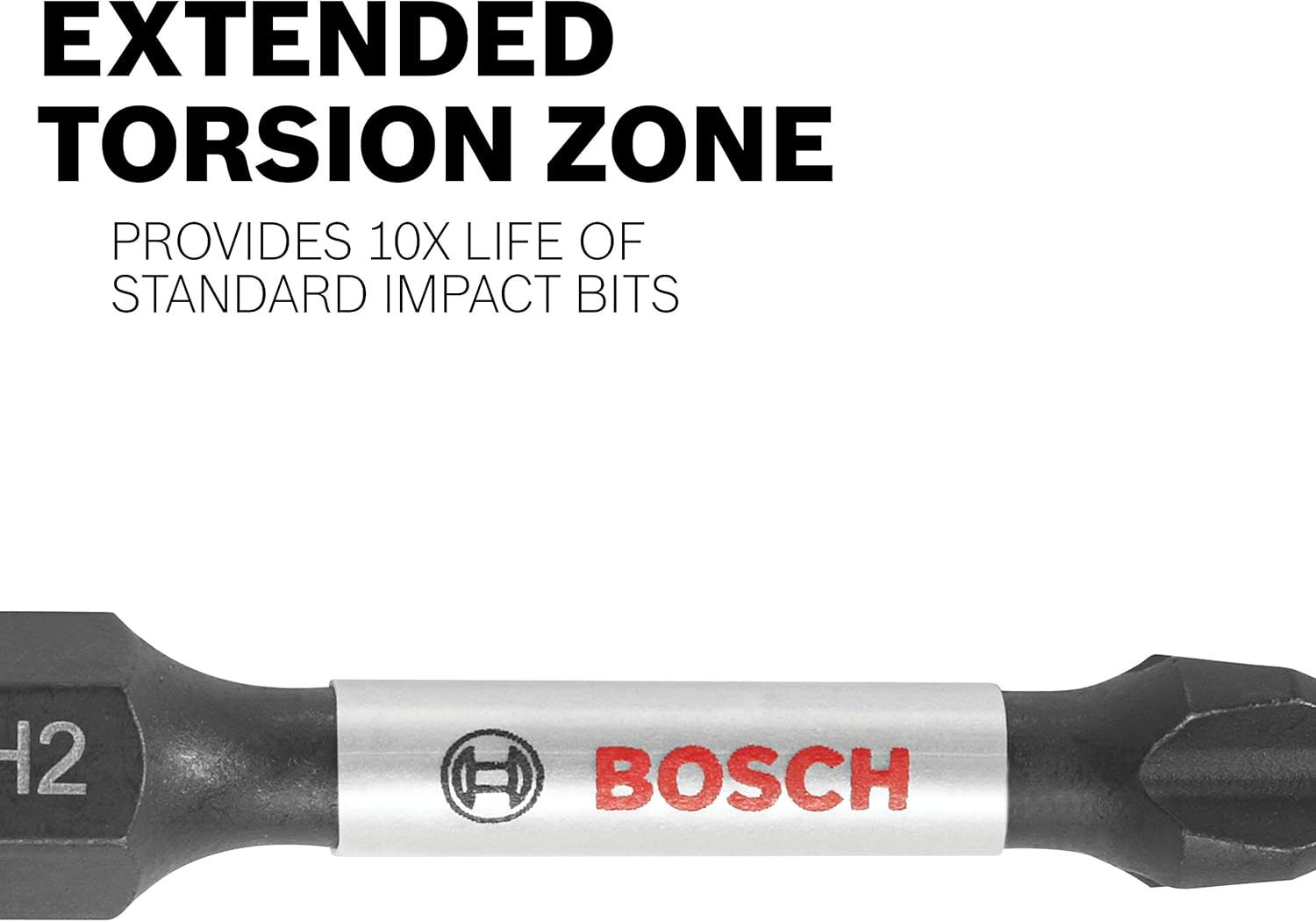 BOSCH CCSV108 – Juego surtido de 8 piezas de 1 pulgada (2 unidades) Phillips resistentes al impacto, cuadrado y Torx con clip para sistema de caja