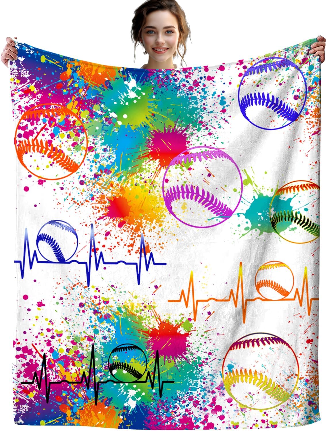 TOHTWAG Manta de béisbol ligera acogedora para fútbol, sala de estar, dormitorio, para niños, niñas y adultos, regalos de 50 x 40 pulgadas