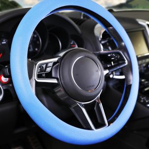 Zlirfy Funda universal de silicona suave para volante, antideslizante, funda transpirable de gran agarre para volante, protector de volante de 13 a Zlirfy Funda universal de silicona suave para volante, antideslizante, funda transpirable de gran agarre para volante, protector de volante de 13 a