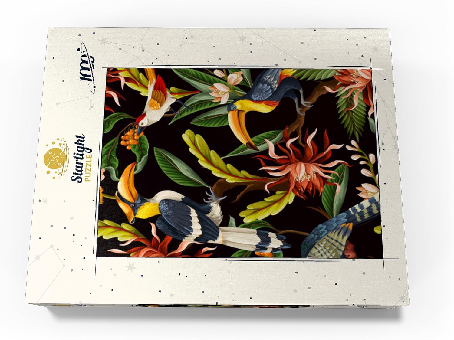 Birds with Tropical Leaves and Flowers – Rompecabezas prémium de 1000 piezas para adultos