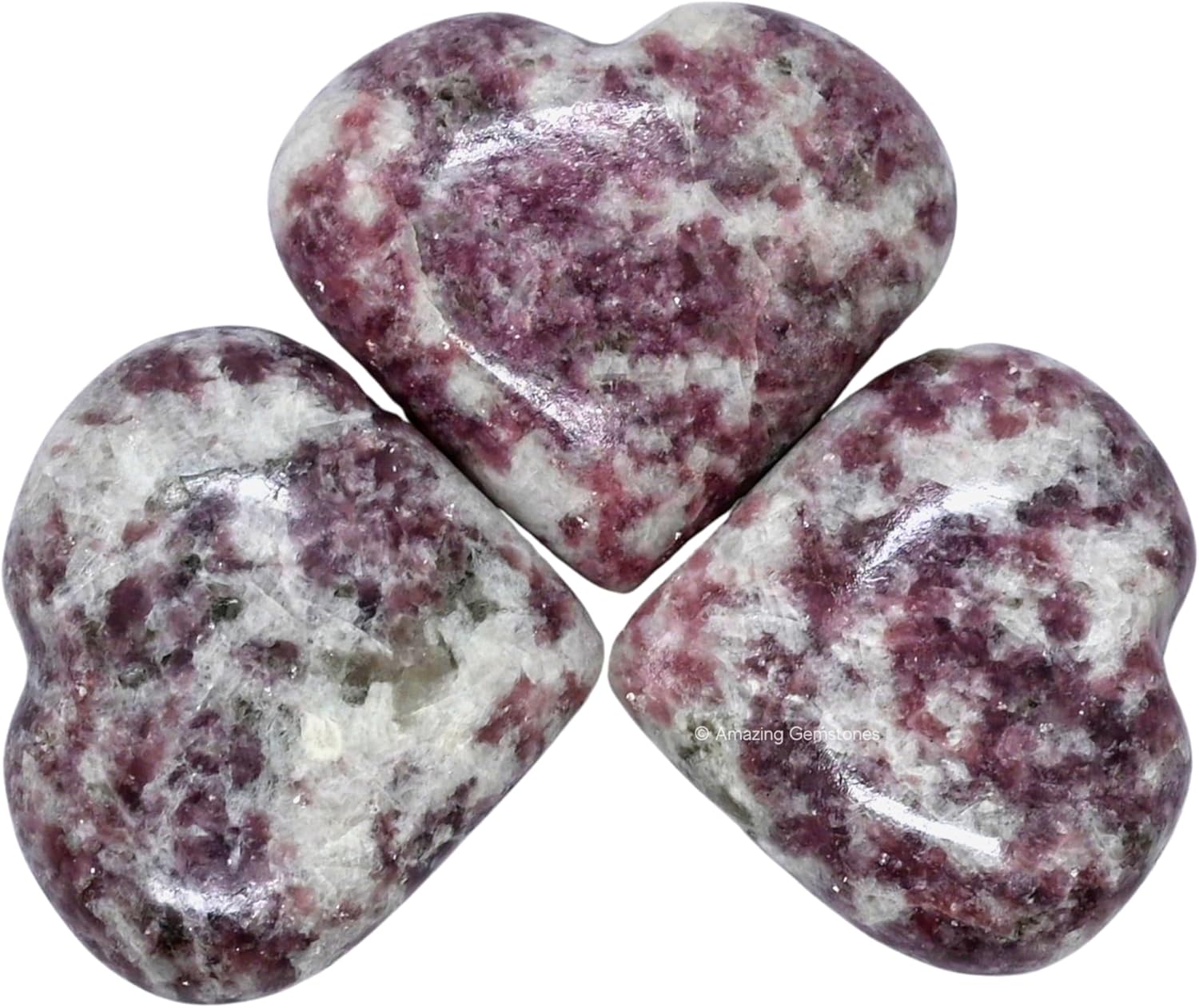 Piedra de palma de corazón de cristal de lepidolita, piedra de preocupación de masaje de bolsillo para equilibrio natural de chakras del cuerpo,
