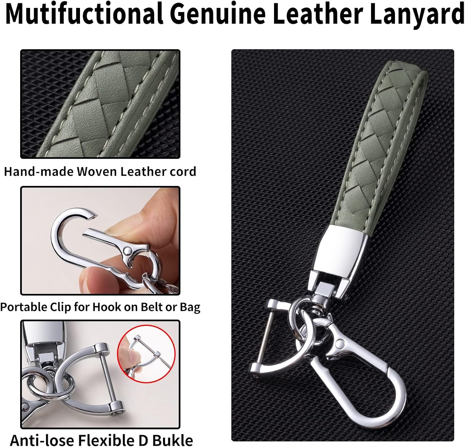 CHEZENHUI Compatible con funda para llavero Ford con cordón de cuero, funda protectora para llave de automóvil para Ford Explorer Fusion Escape F150
