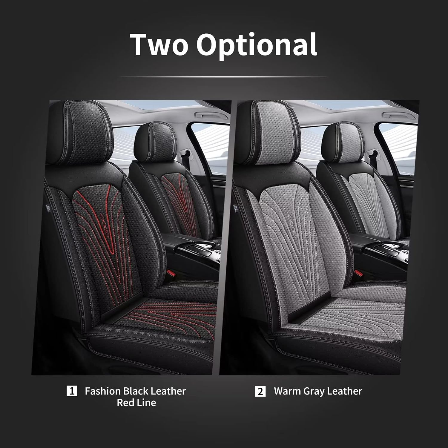 Fundas de asiento delantero para Honda Pilot 2005-2016, fundas de asiento automotriz de piel sintética, transpirables, impermeables, compatibles con