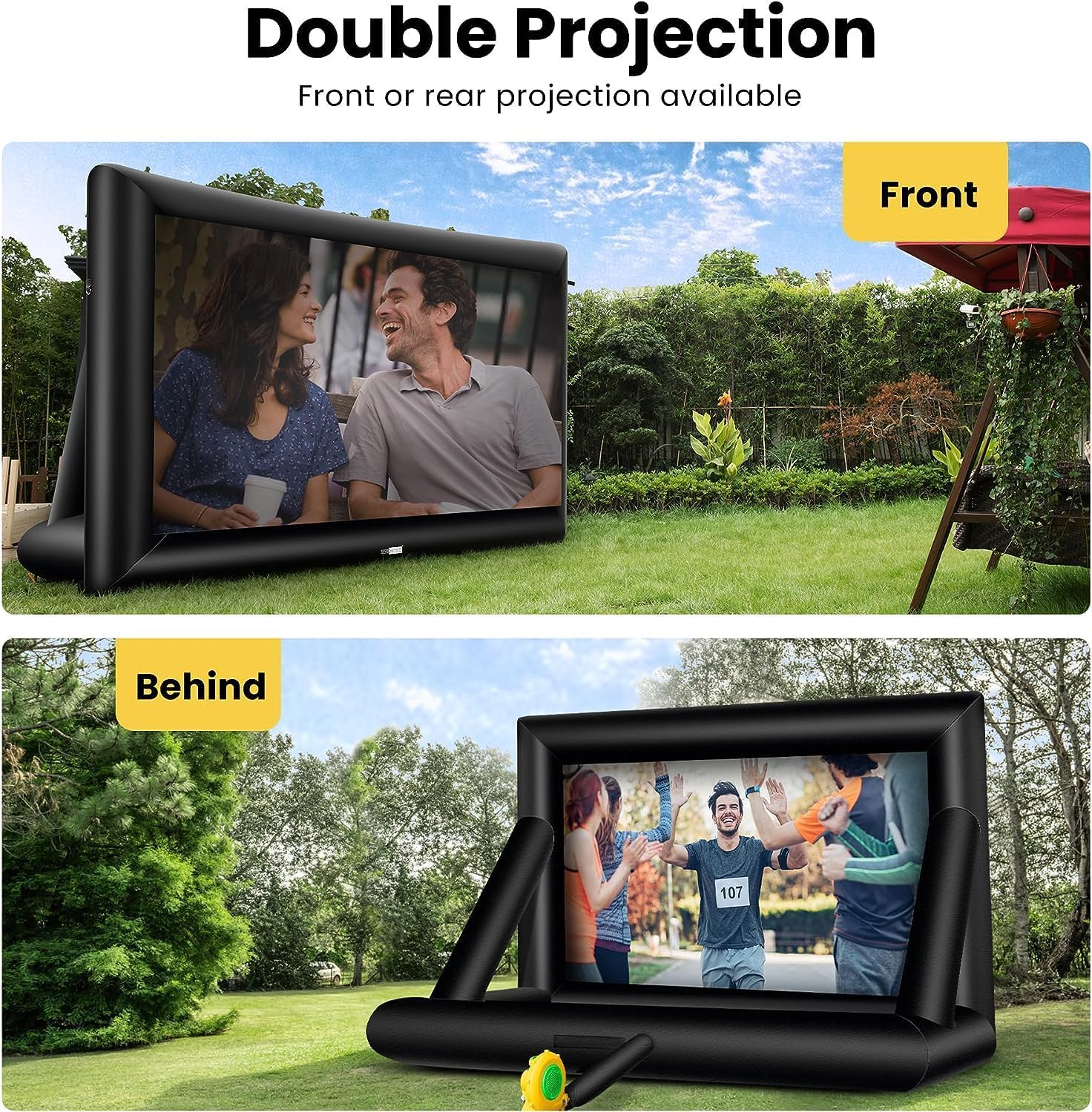 VIVOHOME Pantalla de proyector inflable de 20 pies para exterior, pantalla de cine inflable para uso al aire libre, pantalla de TV Mega grande con