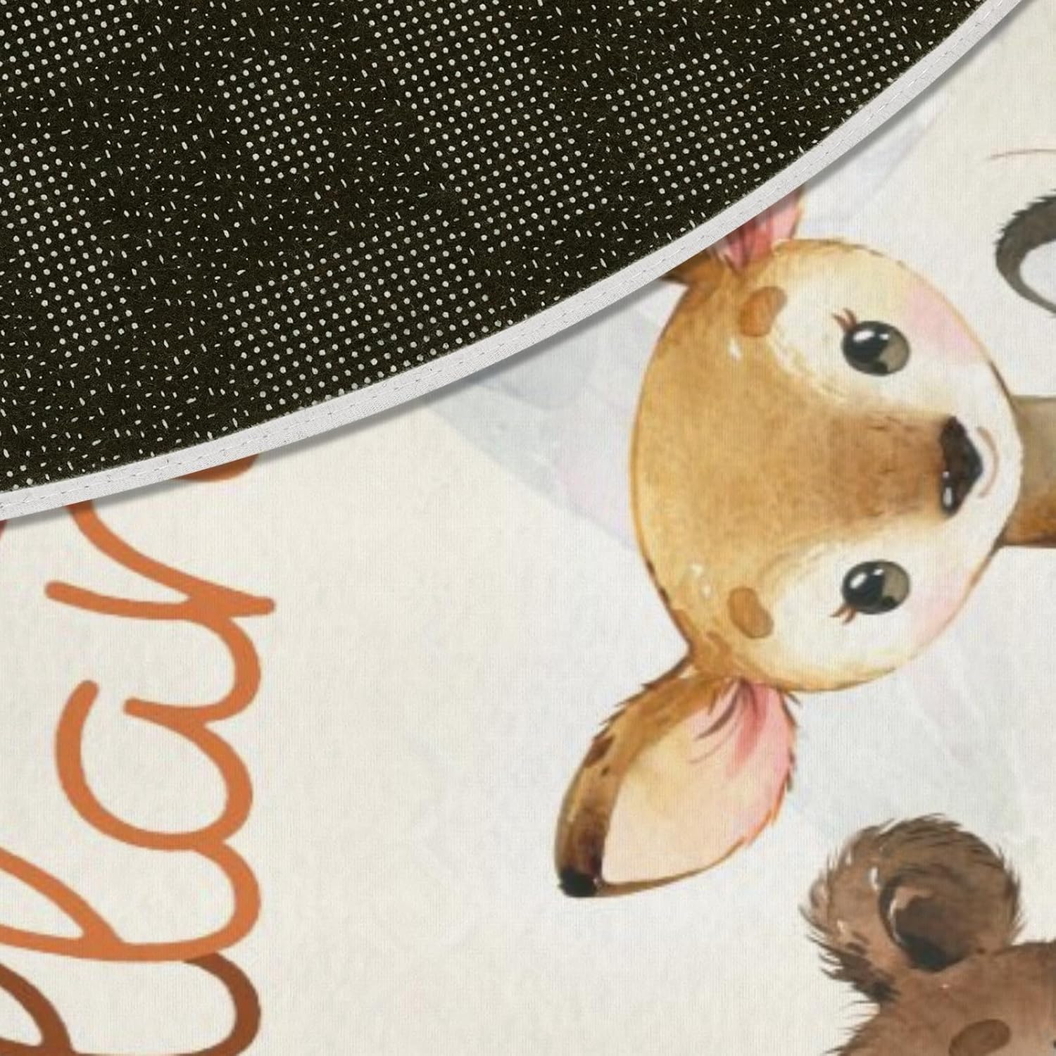 HawSkgFub Alfombra para sala de juegos de animales del bosque, oso del bosque, zorro, ciervo, búho, ardilla, antideslizante, alfombra de juego para