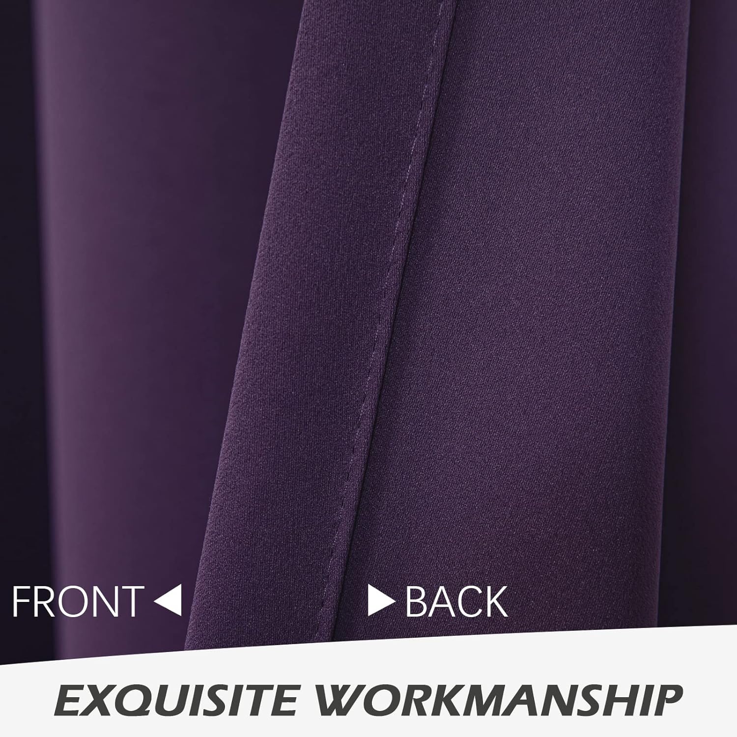 MYSKY HOME – Cortina opaca para dormitorio, con ojales, increíble tejido triple y aislamiento térmico, 1 panel de cortina de 107 x 114 cm, morado