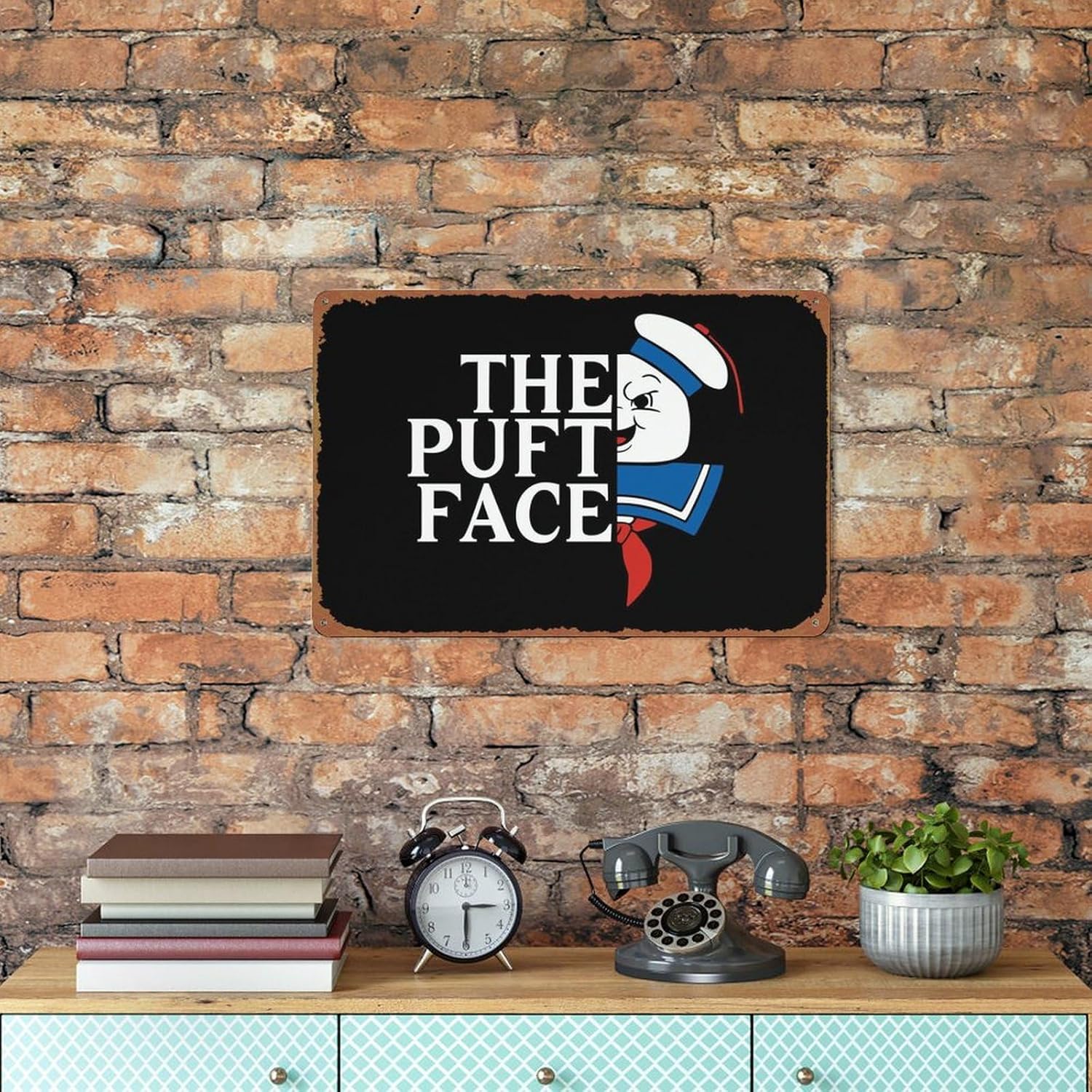 The Puft Face Movie Poster Wall Decor Sign – 12×8 Inch Metal Sign Wall Decor Sign,cave,bar,club,home Wall Art Metal Tin Sign Halloween Decor Sign