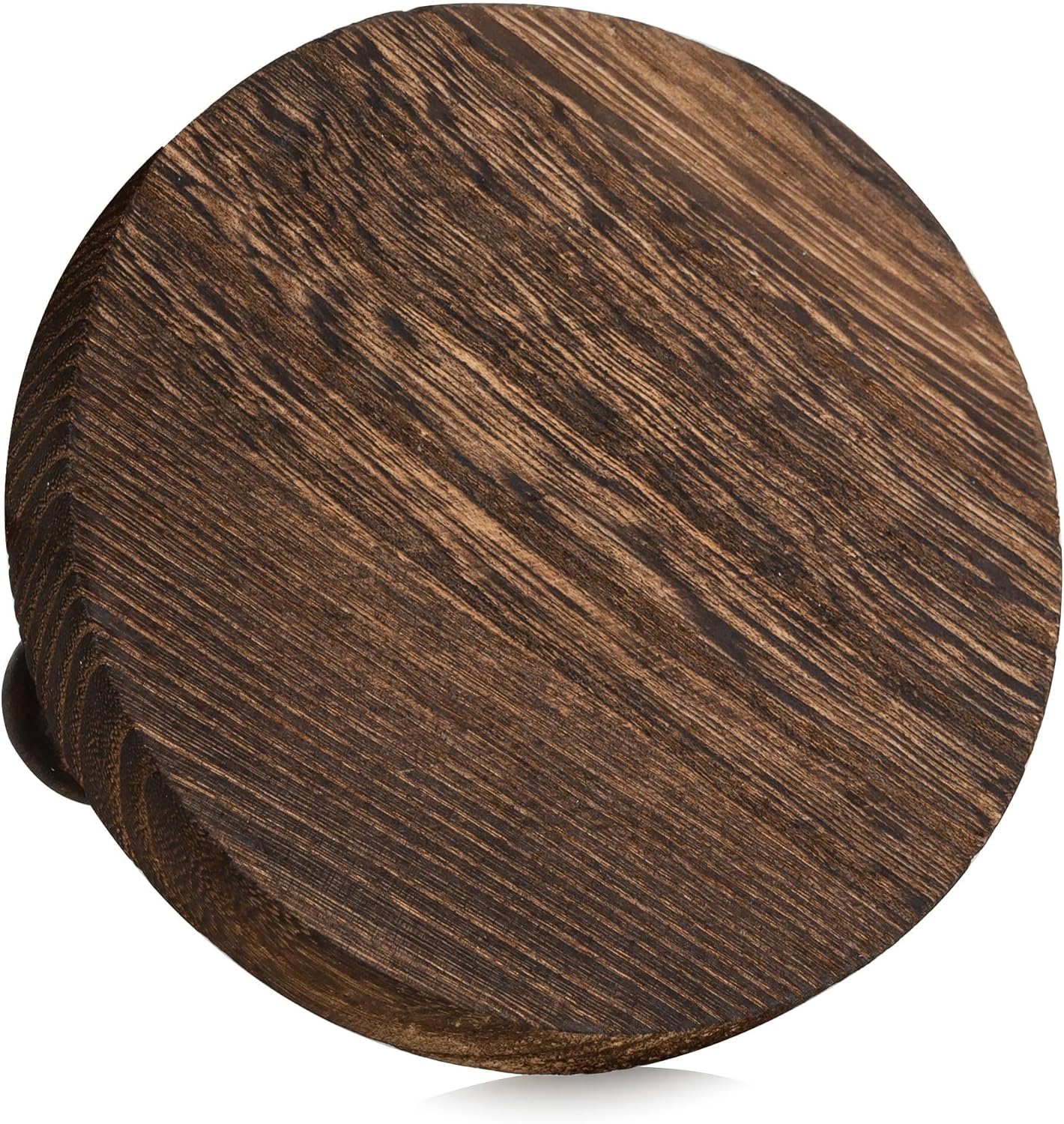Romadedi Elevador de madera de granja para exhibir, 2 piezas de decoración rústica, mini pedestal de madera, bandeja redonda decorativa para mesa