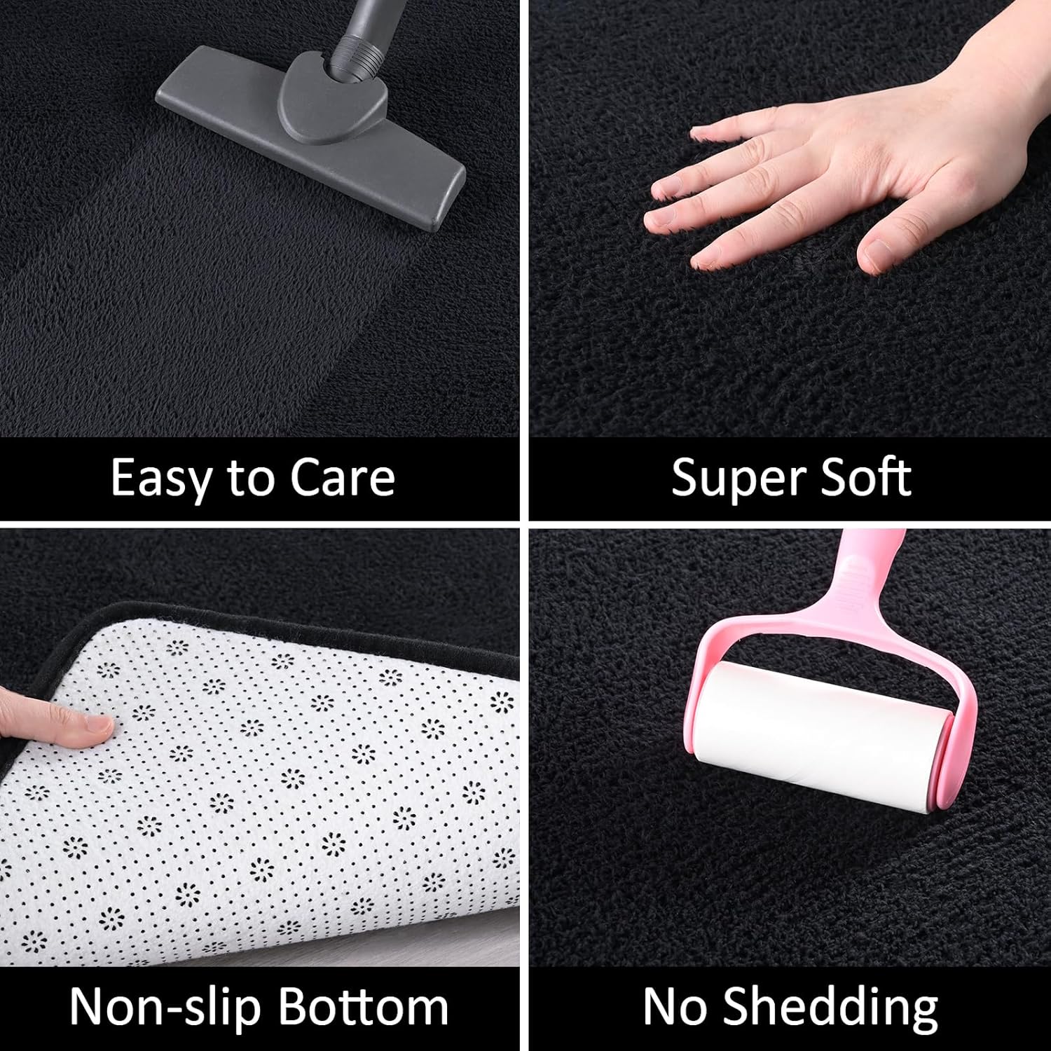 AROGAN Alfombra moderna de pelo largo para sala de estar, alfombras lavables de 5 x 7 pies, para dormitorio, para interiores, alfombras de espuma