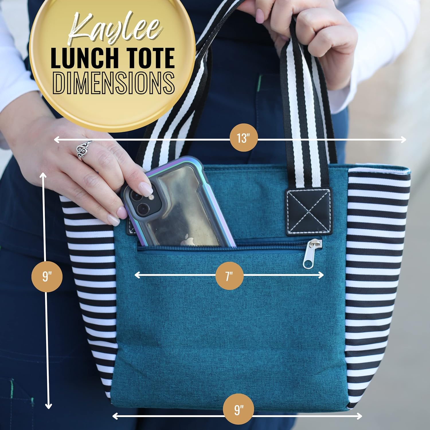 Brooke & Jess Designs Lindas bolsas de almuerzo para mujer  Bolsa de almuerzo aislada para el trabajo  Gran idea de regalo para enfermera,