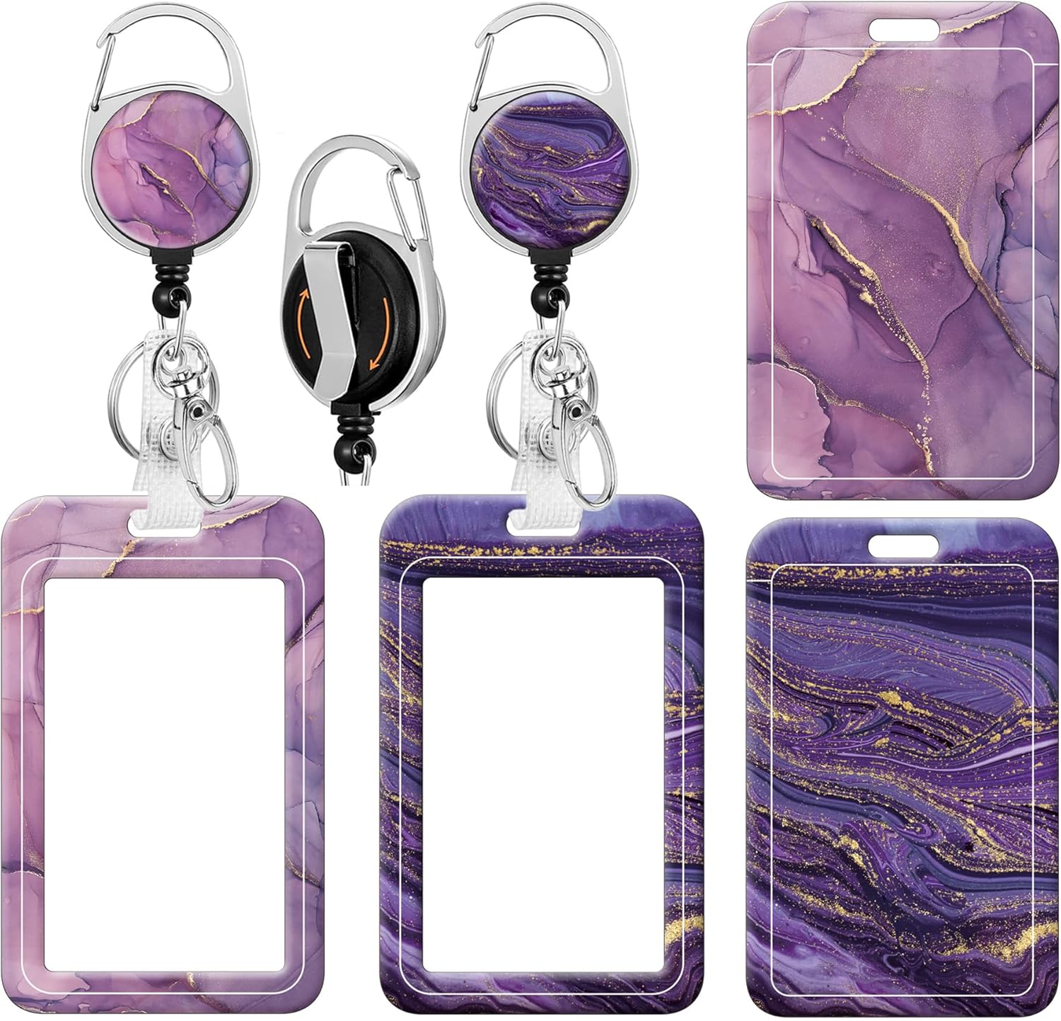 Portatarjetas con carrete retráctil, soporte vertical para tarjetas de identificación, protector de tarjeta de identificación para el trabajo,