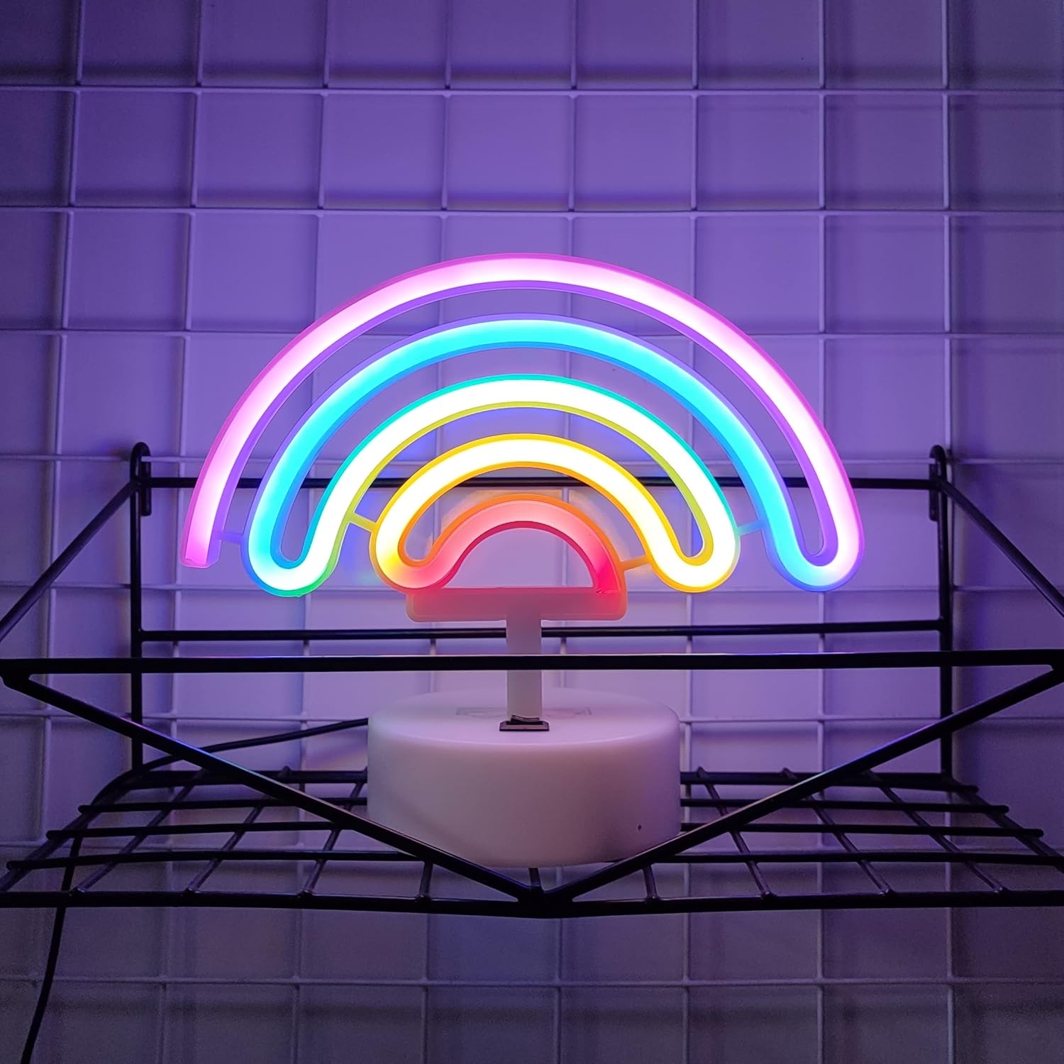 JYWJ Letreros de neón con base de soporte, luz de neón alimentada por USB o 3 pilas AA, decoración de mesa LED, decoración de pared de dormitorio,
