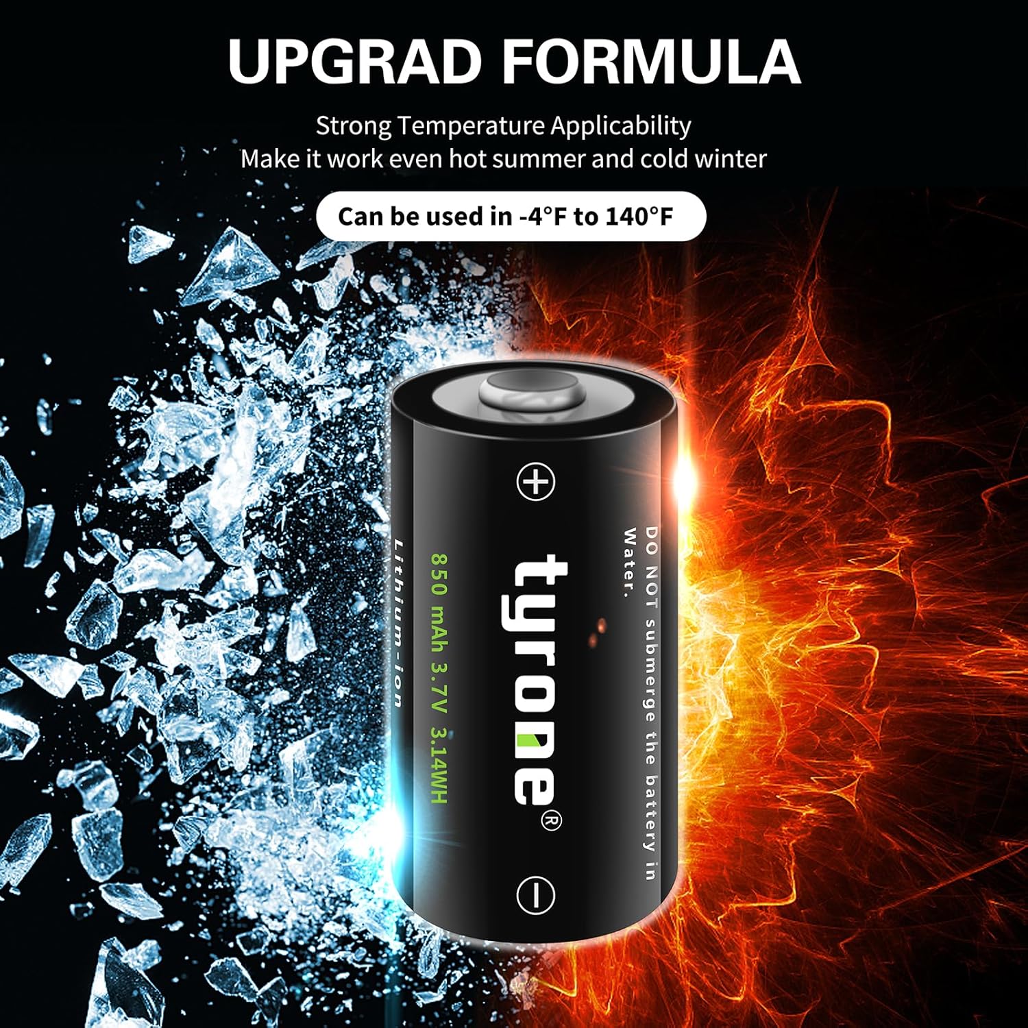 tyrone Baterías CR123A 3.7V 850mAh CR123A Batería de litio para cámara Arlo VMC3030 VMS3330 3530 Sistema de alarma, linternas se puede recargar