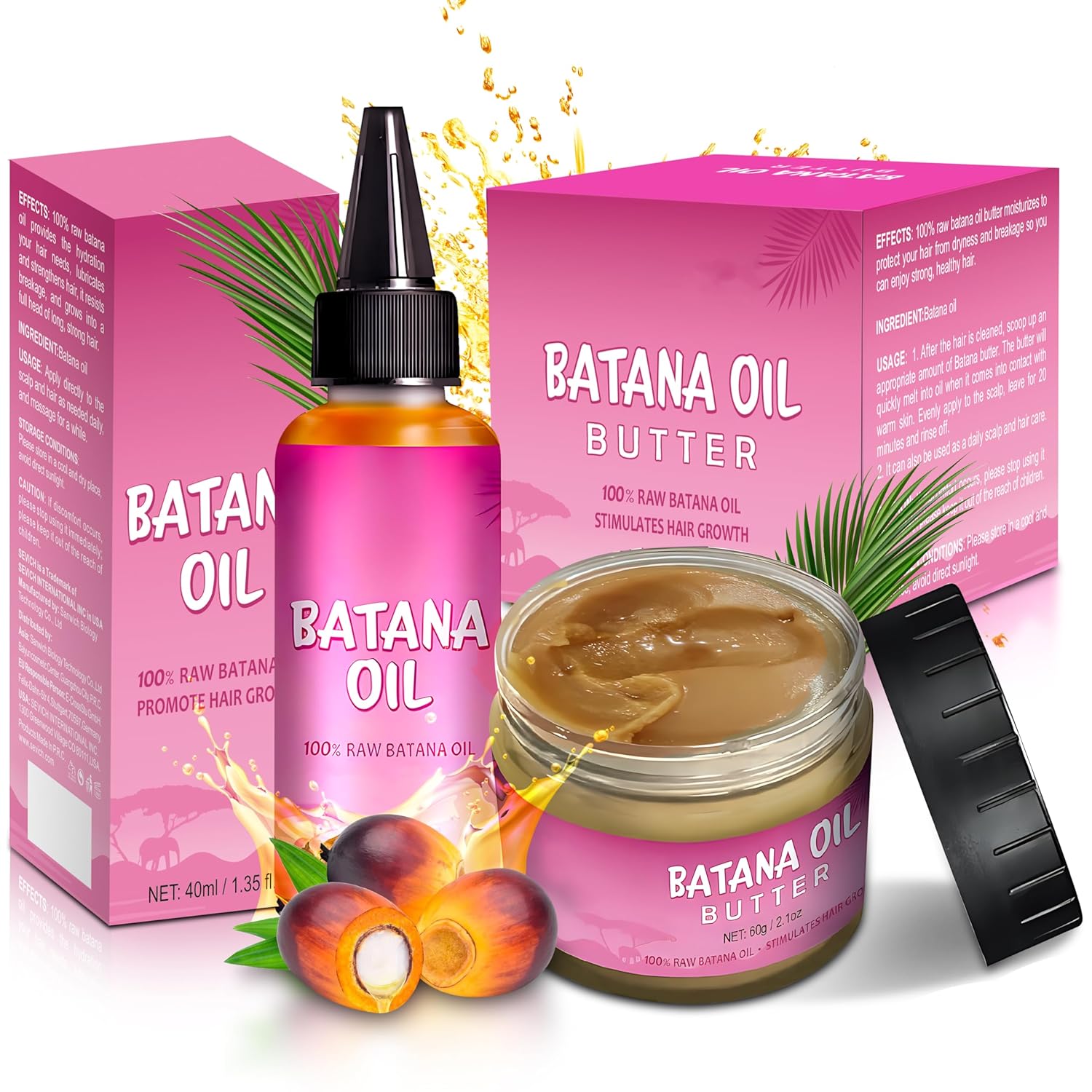 Aceite de batana 100% natural Aceite de Batana crudo Set completo Promueve el crecimiento del cabello Promueve el bienestar del cabello para hombres