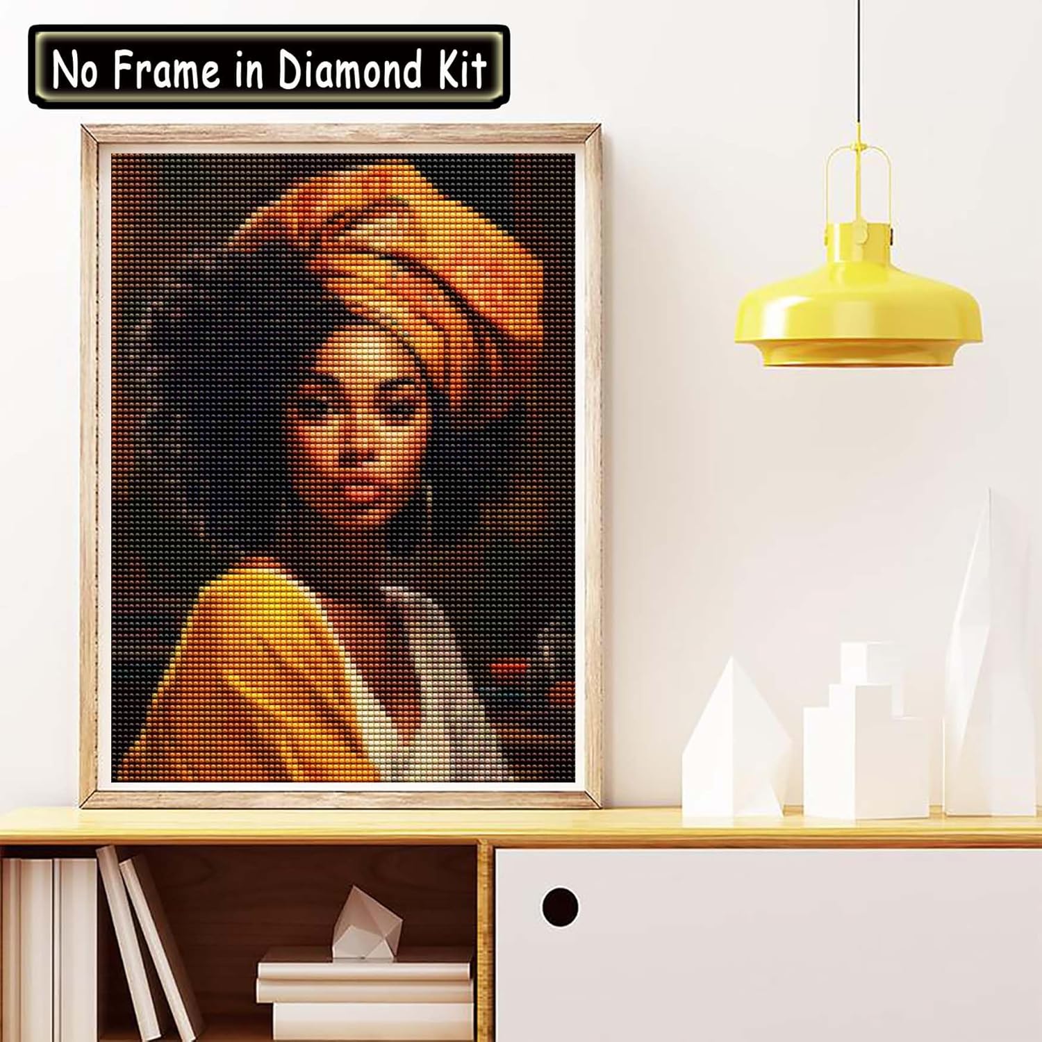Cuneai Kit de pintura de diamante 5D para bricolaje, mujer africana, pintura redonda por números, artesanía afroamericana, bordado de cristal para