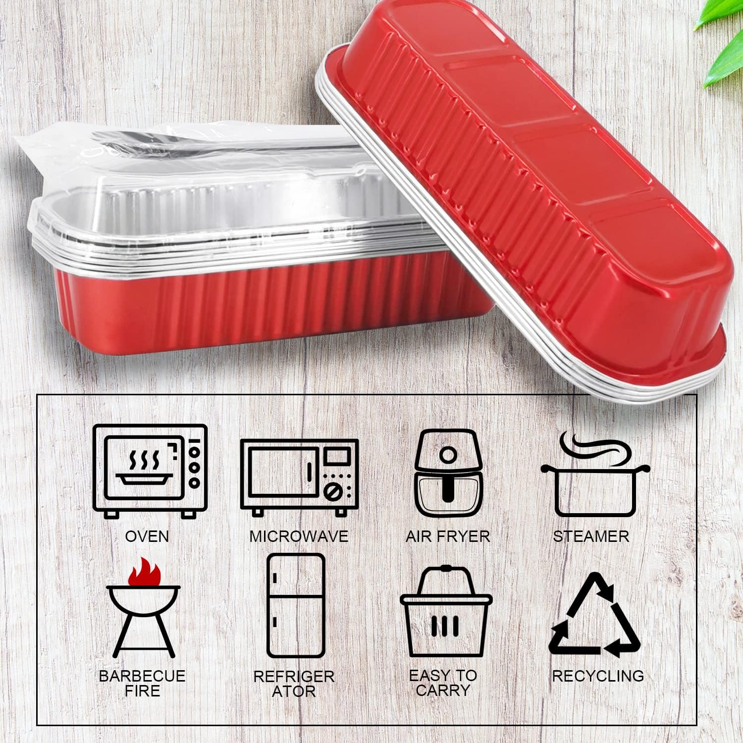 LNYZQUS Mini moldes para hornear con tapas, paquete de 50 moldes de aluminio de 6.8 onzas, moldes pequeños para pan, moldes rectangulares para
