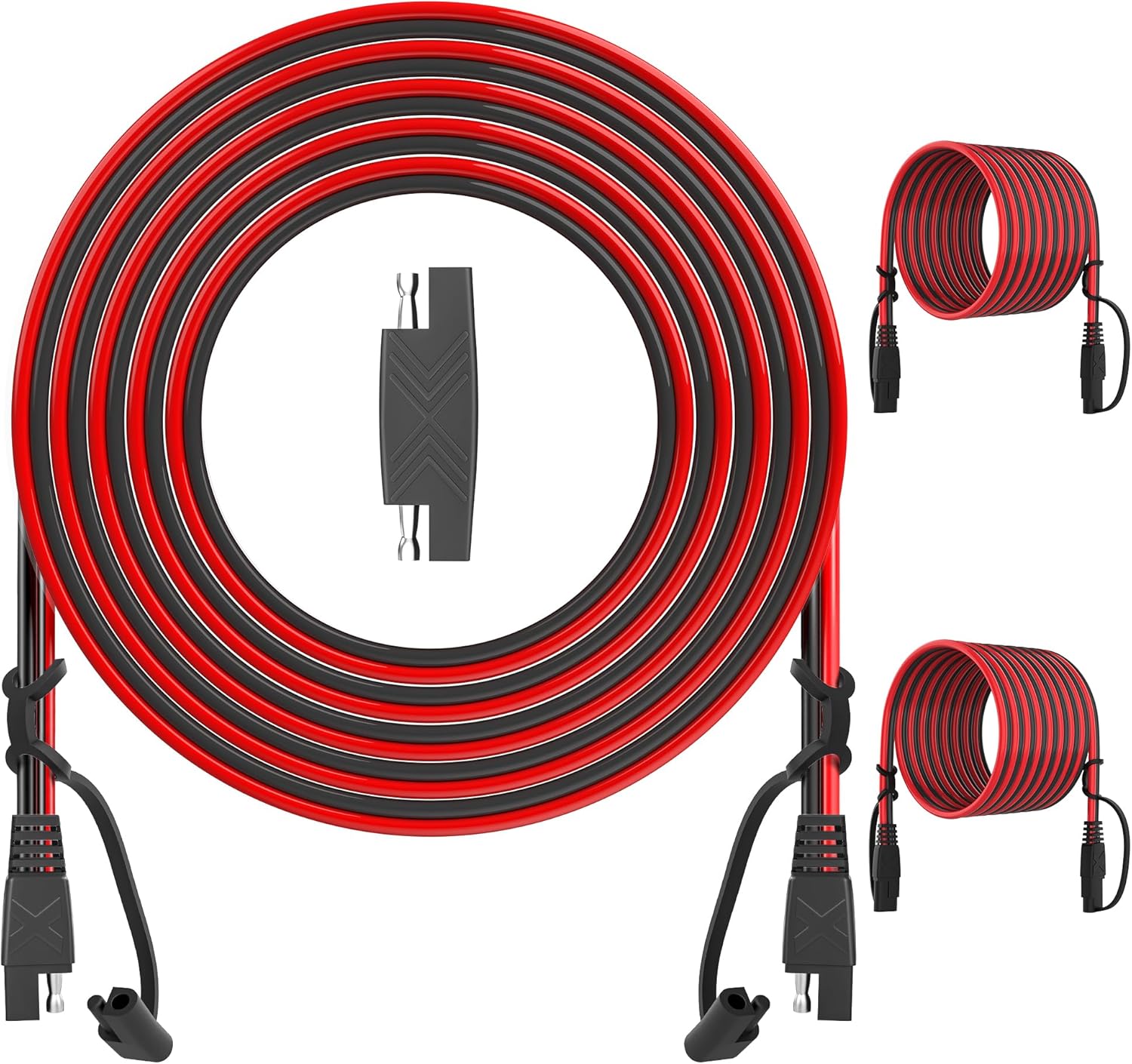 OYMSAE Cable de extensión SAE a SAE de 25 pies, conector de desconexión rápida 16 AWG, para automóvil, enchufe de cable de extensión de panel solar