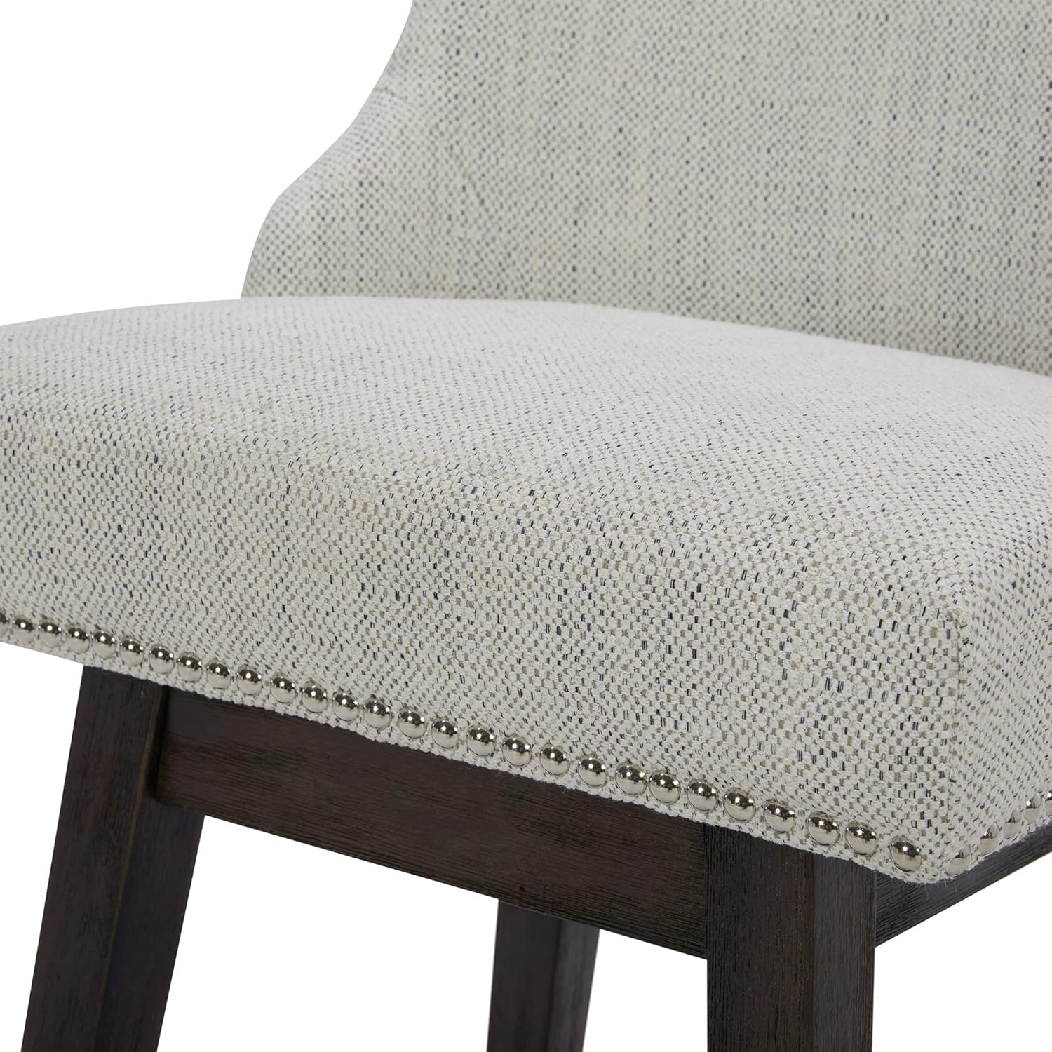 CHITA Taburete de bar giratorio de altura de mostrador, taburete de bar tapizado de altura de asiento de 26 pulgadas, tela en marfil