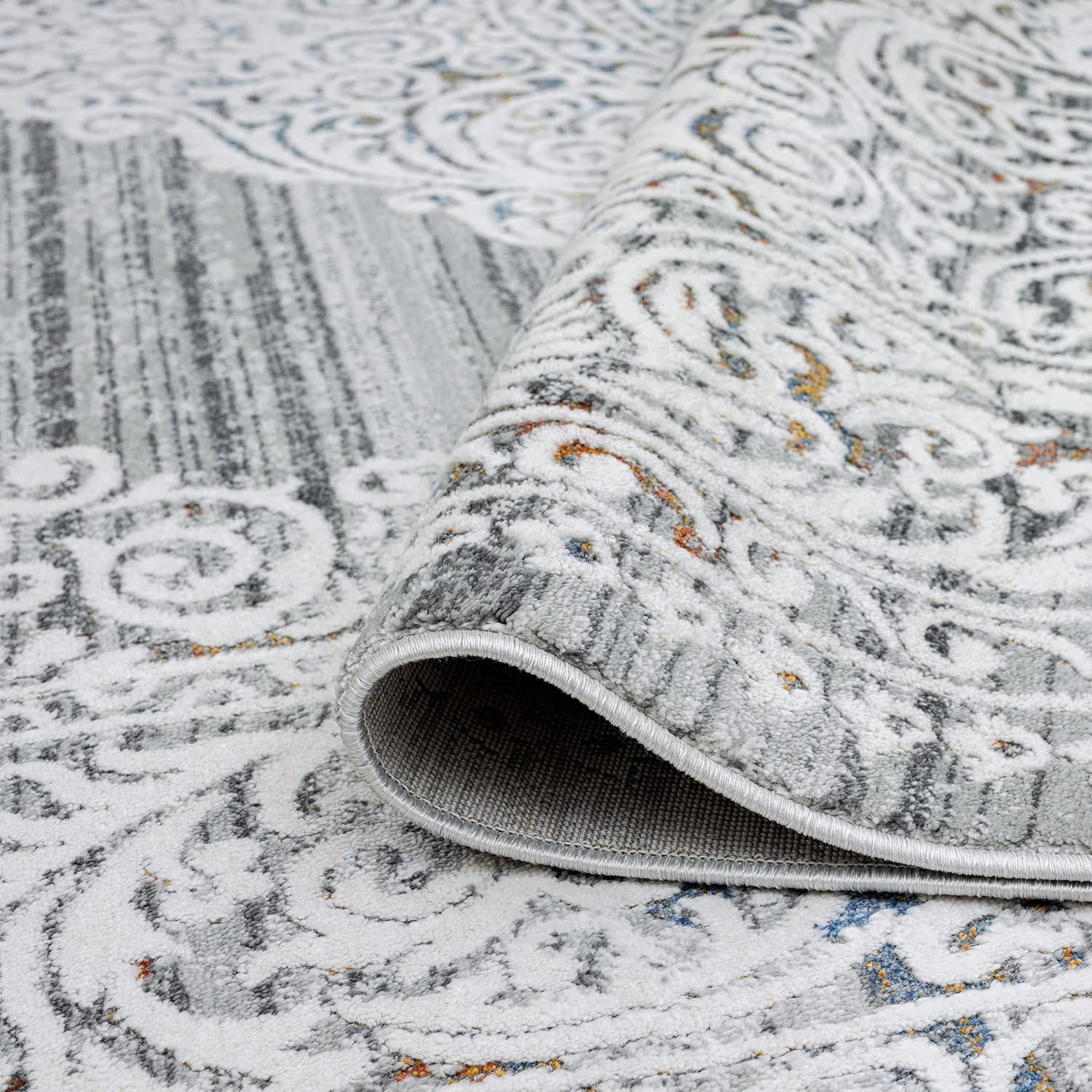 Veda – Alfombra de área gris de 5 x 7, 5 x 7, alfombra para sala de estar, comedor, dormitorio, alfombra de cocina o entrada, alfombras para sala de
