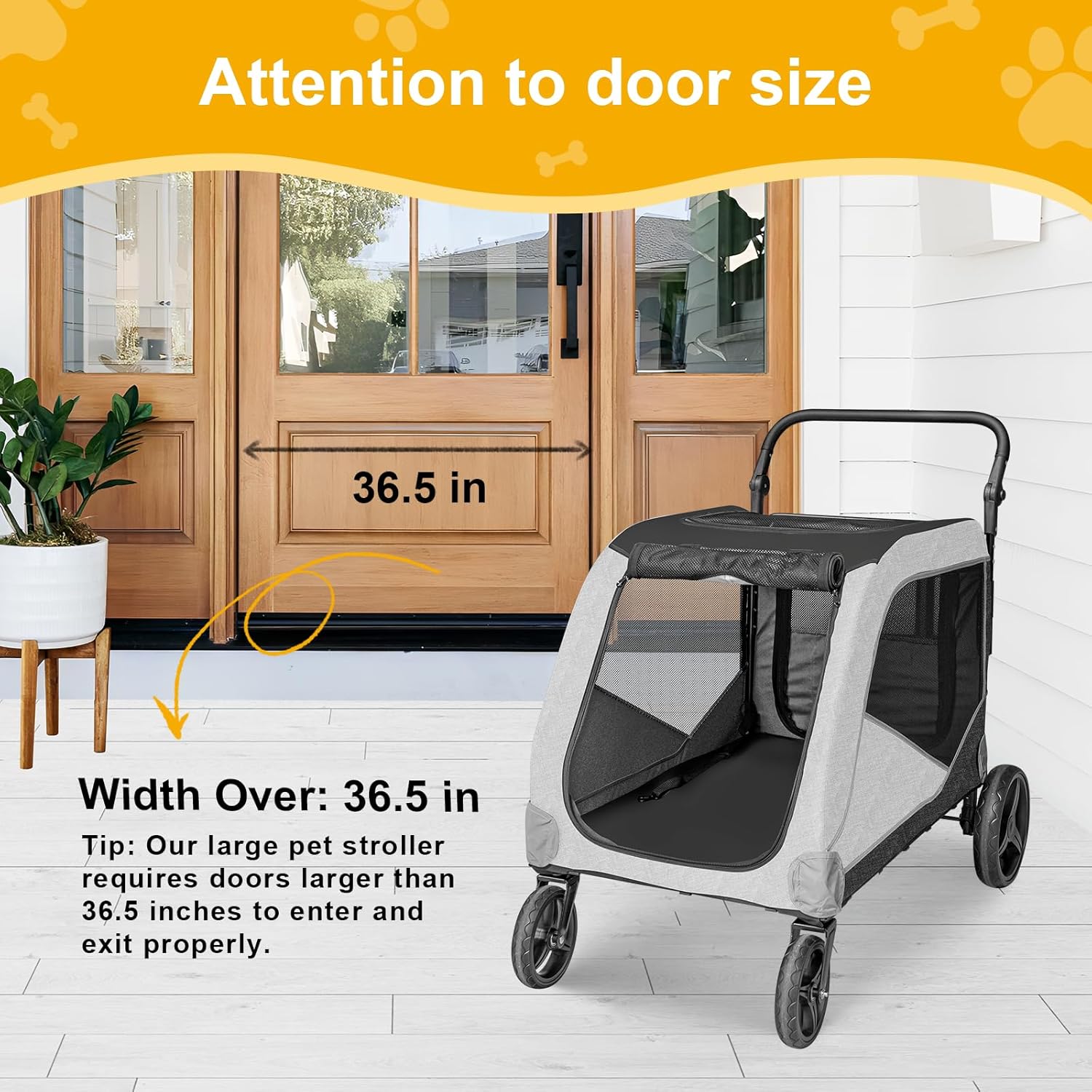 Cochecito de perro extragrande para perros grandes, cochecito para mascotas para perros medianos de 3040-50 libras, carritos para perros con 4