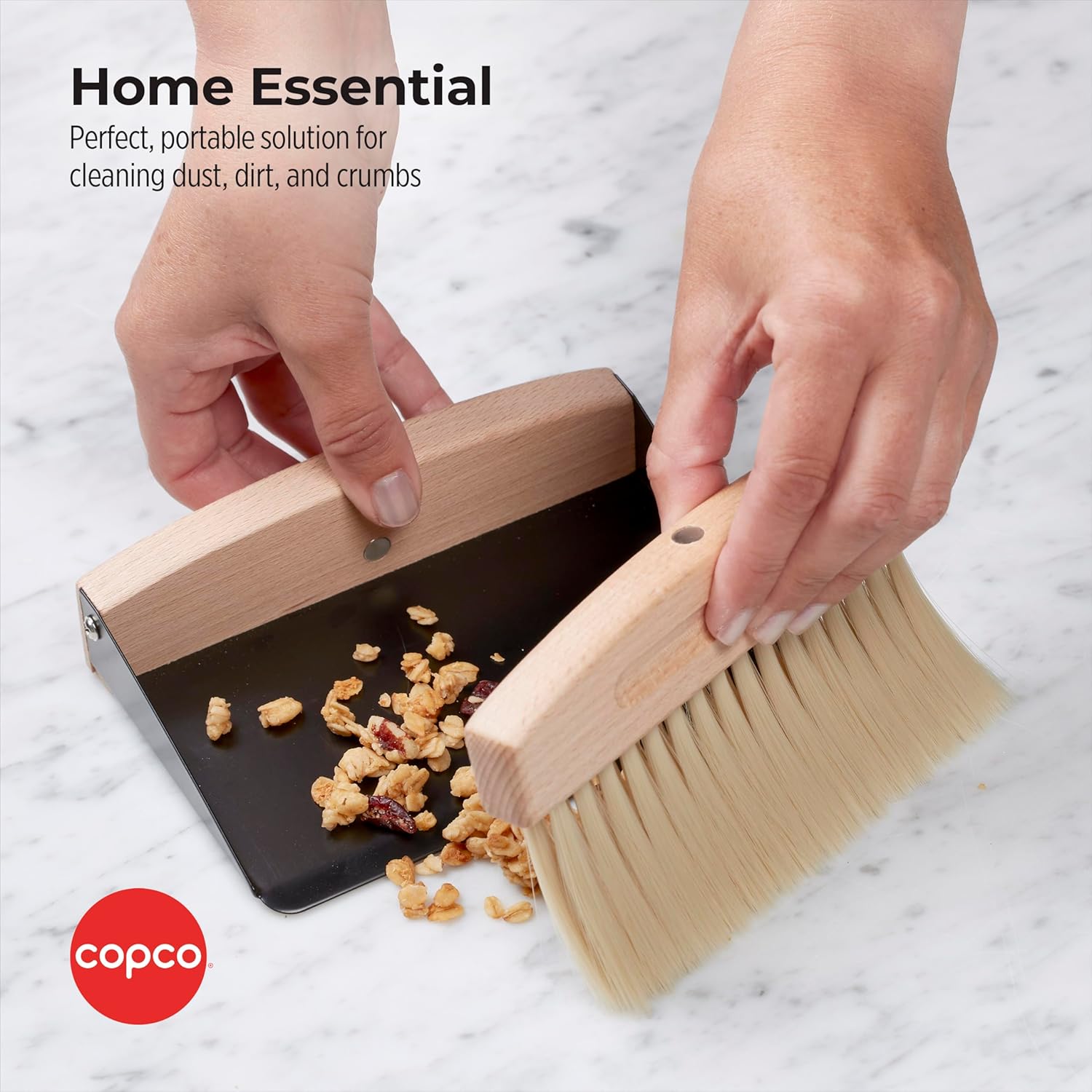Copco Mini cepillo de limpieza de manos con sartén, madera de haya