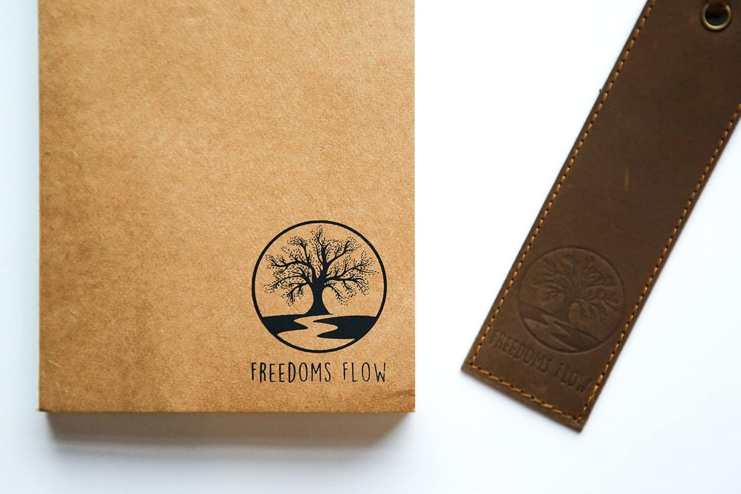 REFILL – Funda de cuero para diario A5 Freedoms Flow o use Alone Tree River of Life, 200 páginas de papel de algodón en blanco sin forro, diario,