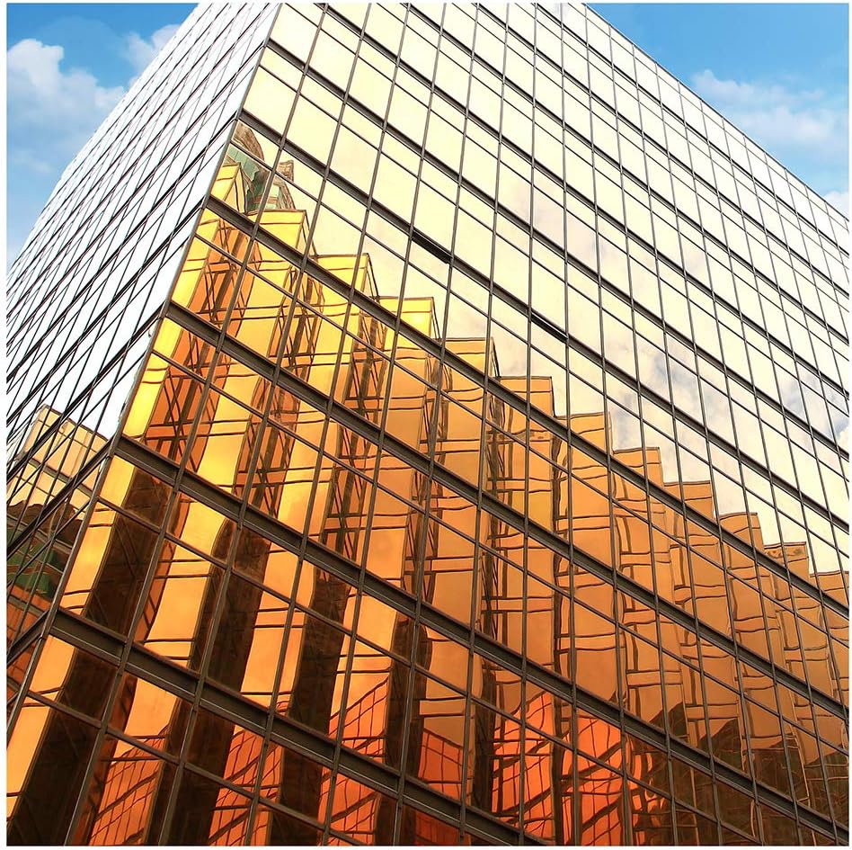 BDF PRGD – Película para ventana, color de alta calidad, control de calor y privacidad diurna, color dorado (36 pulgadas x 50 pies)