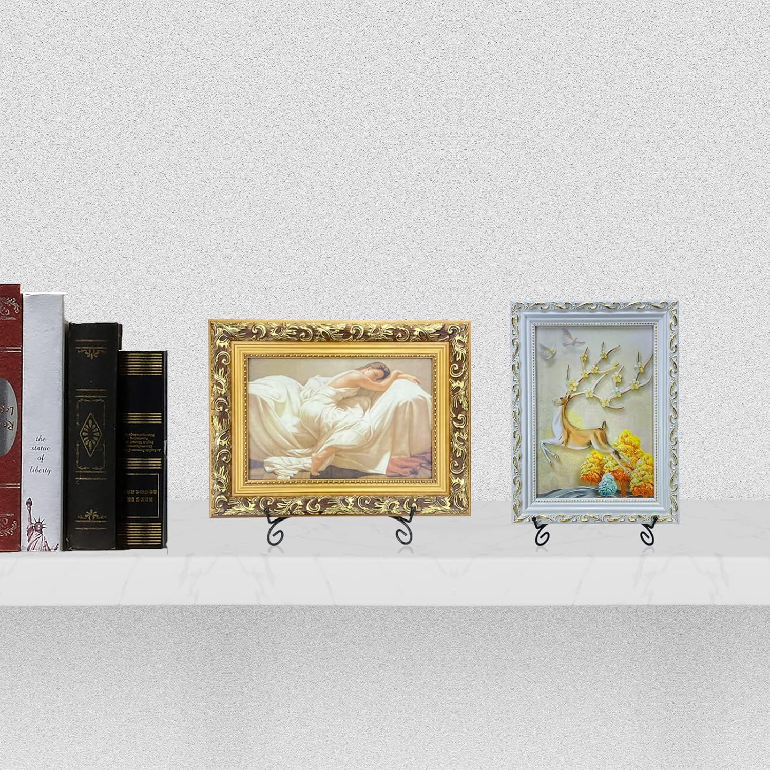 Soporte de placa de hierro negro, soporte de placa de 12 pulgadas para exhibición, soportes de metal pequeños para libros de cocina, marco de fotos,