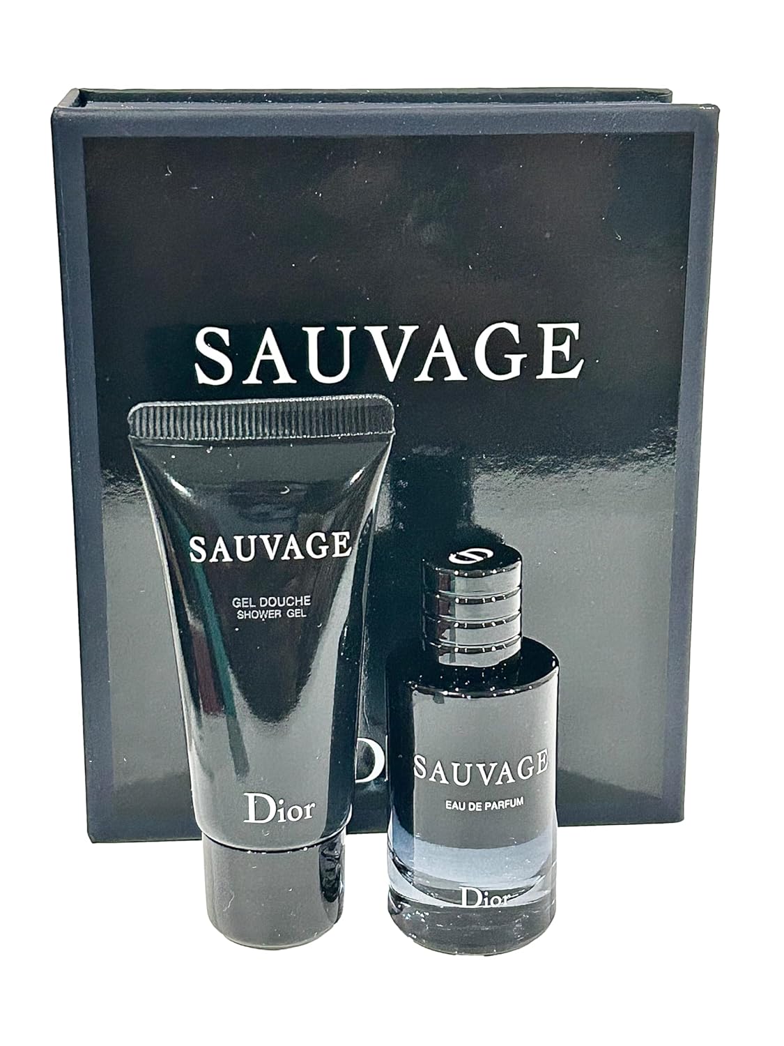 Dior SAUVAGE Perfume & Gel de Ducha Hombre Mini Set de Viaje (Perfume 0.3 fl oz  0.34 Fl Oz y Gel de Ducha 0.7 fl oz)