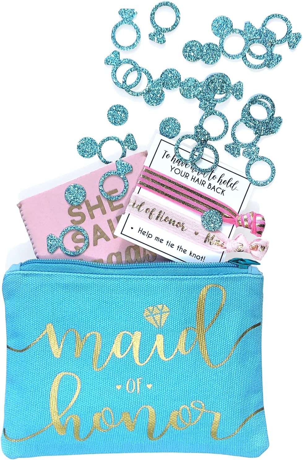 Bride Tribe – Bolsas de maquillaje para despedida de soltera, despedida de soltera, boda, bolsa de artículos de tocador, kit de supervivencia de