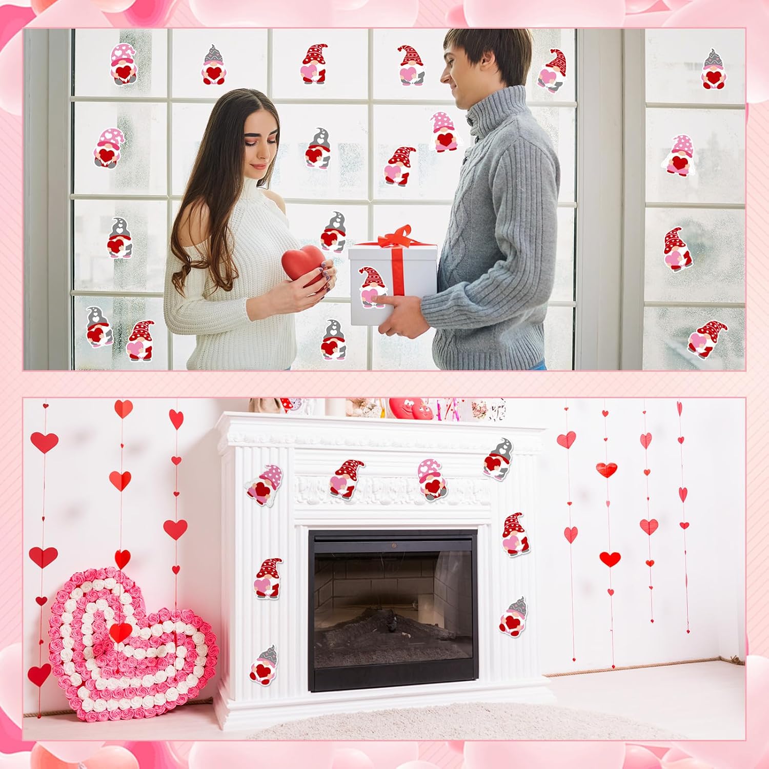 Zonon 90 piezas de recortes de corazón de gnomo, decoración de tablón de anuncios para oficina, aula, fiesta, tablón de anuncios, pizarra de pared,